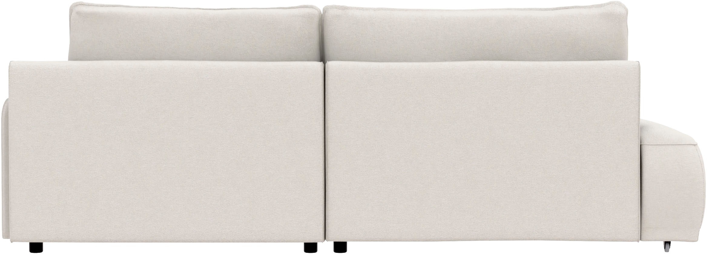 TRENDMANUFAKTUR Ecksofa »Fordon II, Schlafsofa mit Bettkasten, Couch in L-Form, Breite 250 cm«, in Struktur LUMOS, 3D-Effekt, sandgrau, Armlehne rechts