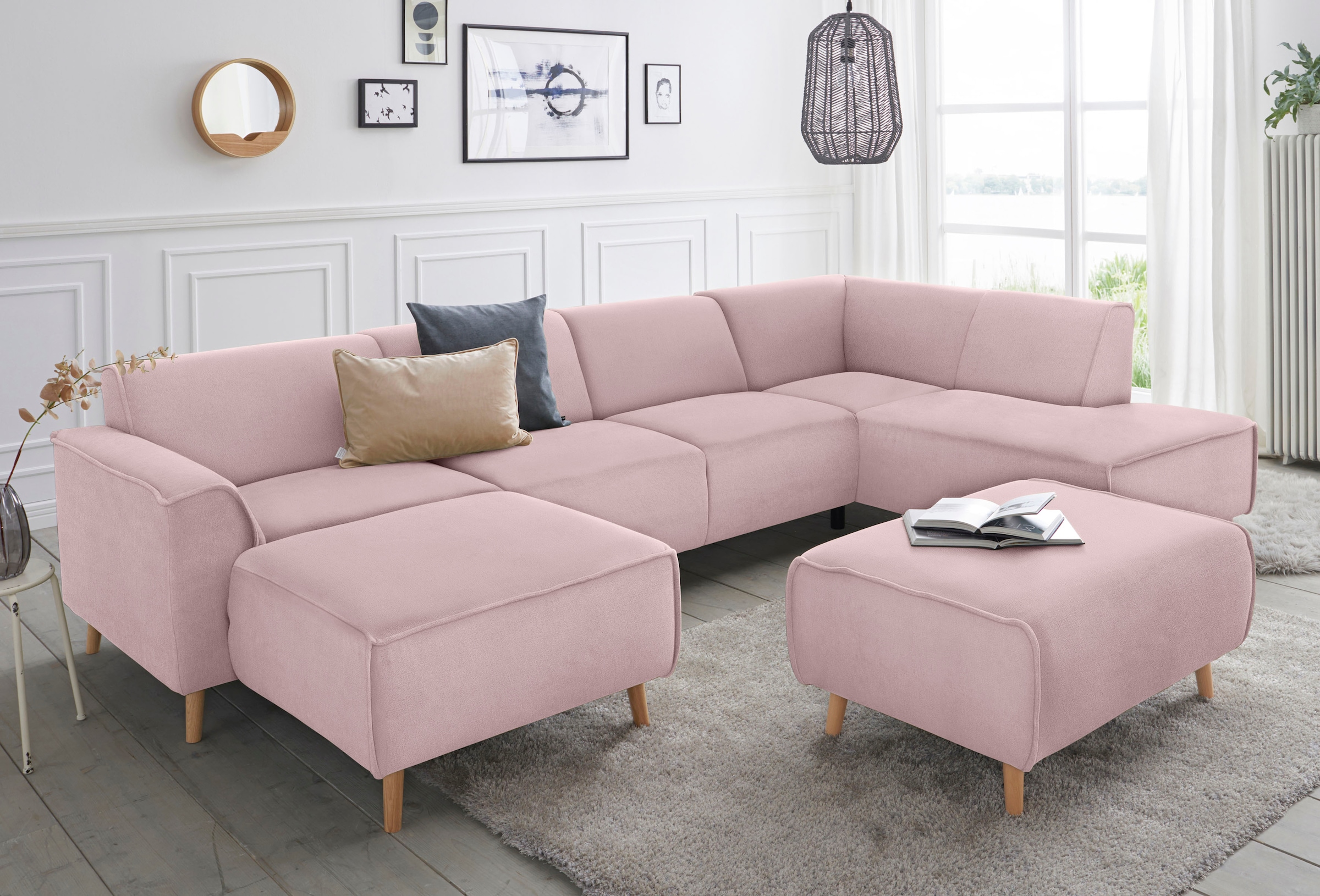 andas Wohnlandschaft "Janek Scandic Design, elegant und zeitlos U-Form", mi günstig online kaufen
