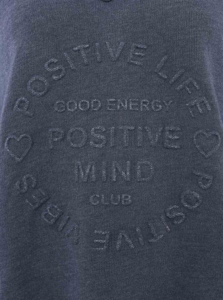 Zwillingsherz Sweatshirt »"Positive Mind"«, Mit V-Ausschnitt im Used Look und Stempeldruck