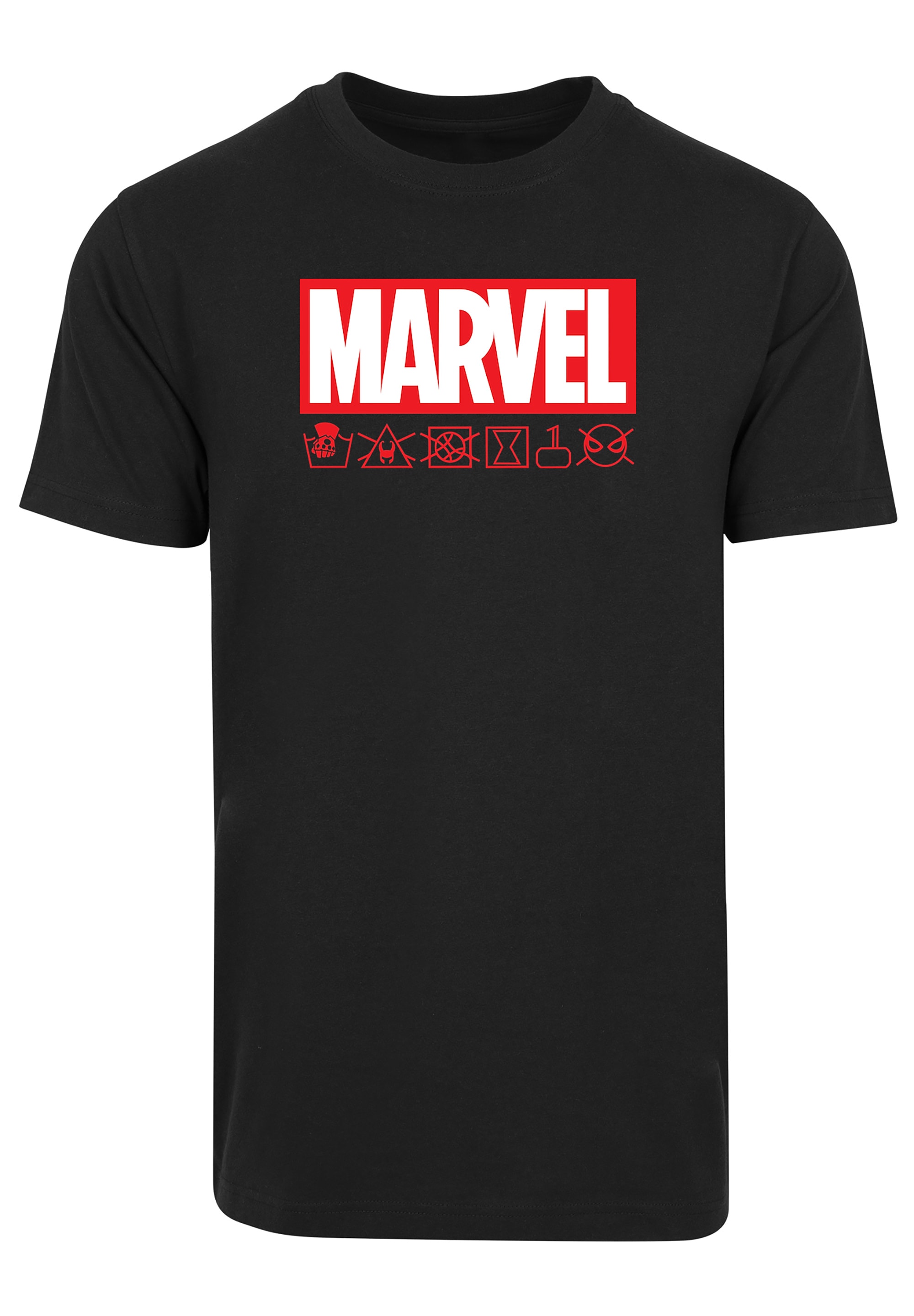 kaufen ▷ | Print BAUR F4NT4STIC T-Shirt »Marvel Logo Waschsymbole«,