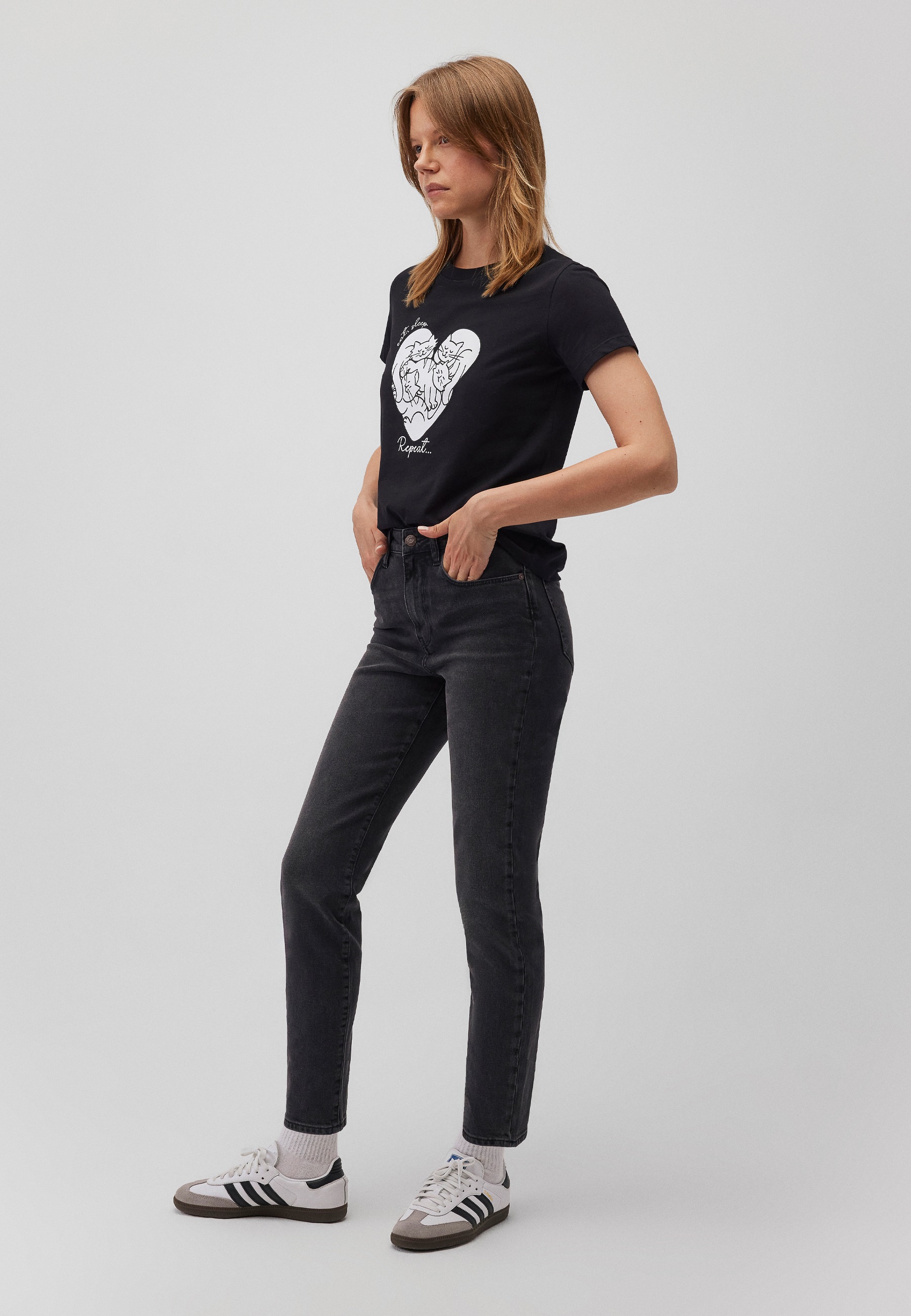 Mavi T-Shirt »CAT HEART T-SHIRT«, Print T-Shirt