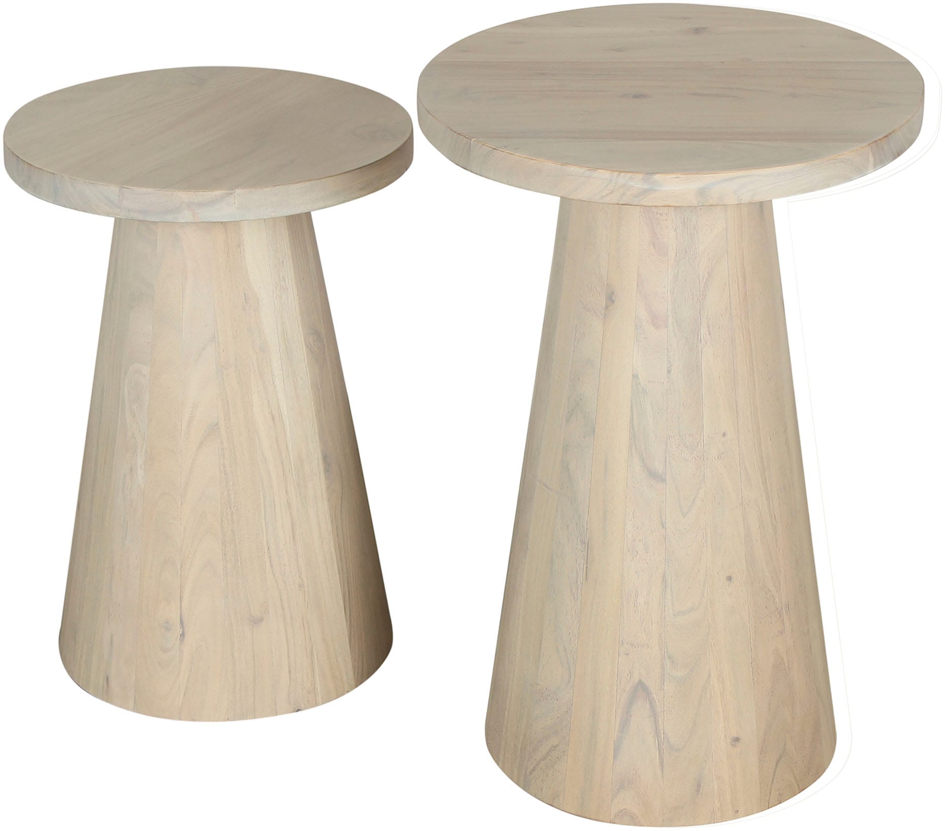 byLIVING Beistelltisch »Cone«, (Set), aus Massivholz in schwarz oder white wash, verschiedenen Größen