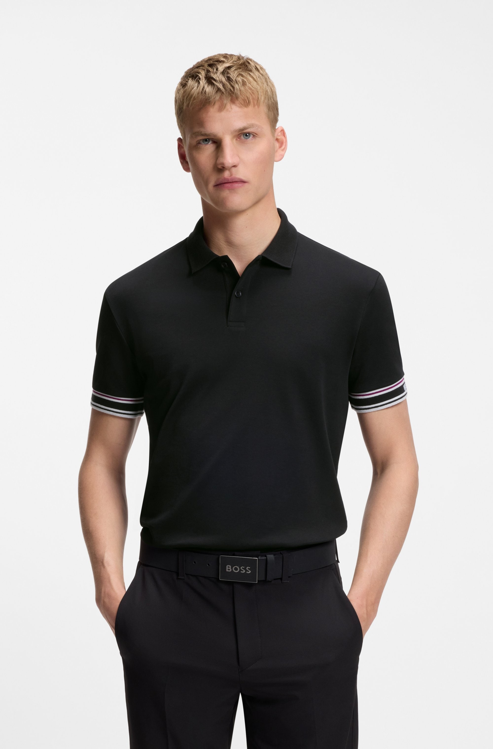 BOSS GREEN Poloshirt "Polo Zone" mit Piqué-Streifen und einem Logo am Ärmel günstig online kaufen