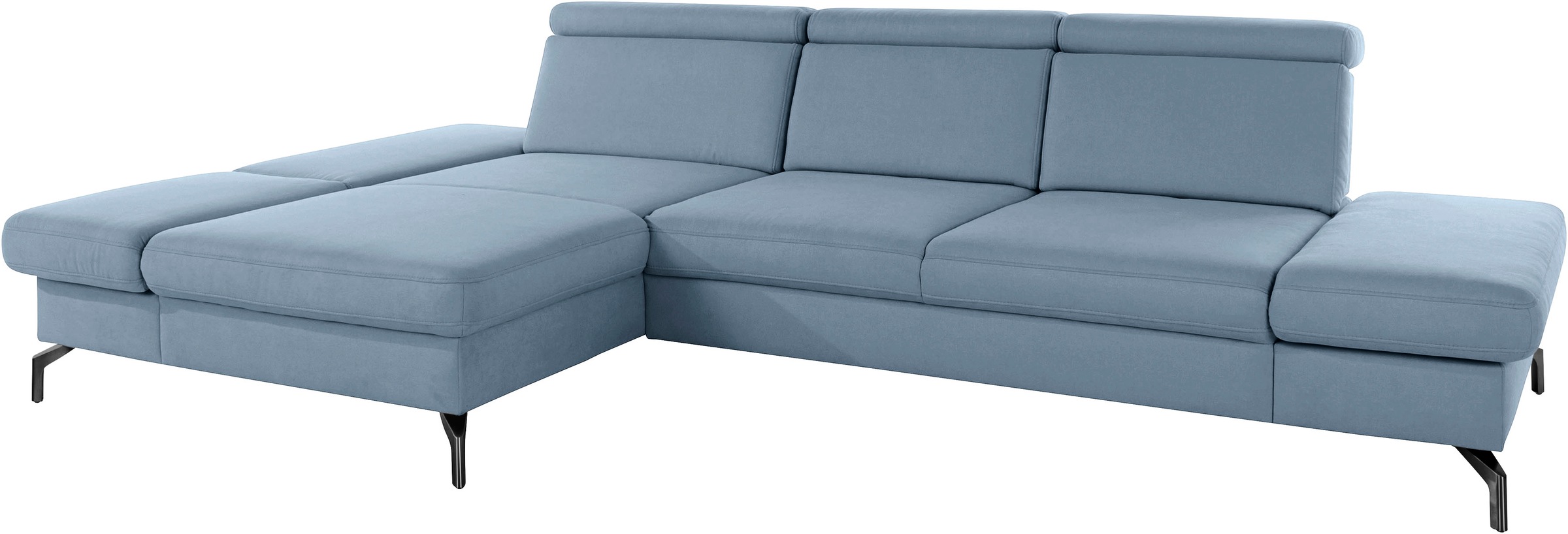sit&more Ecksofa »Brisbane L-Form«, Fußhöhe 15 cm, inklusive Sitztiefen-, Armteil- und Kopfteilverstellung