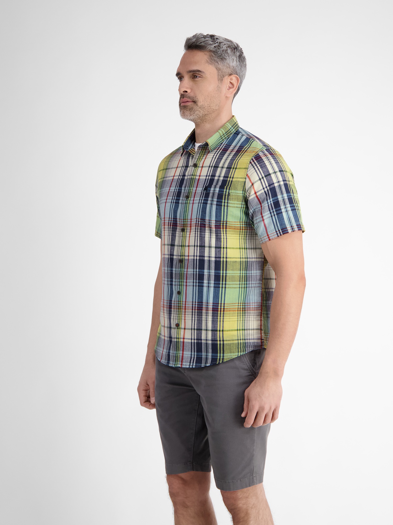 Thumbnail - LERROS Kurzarmhemd "Sommerliches Karohemd mit Leinenanteil"