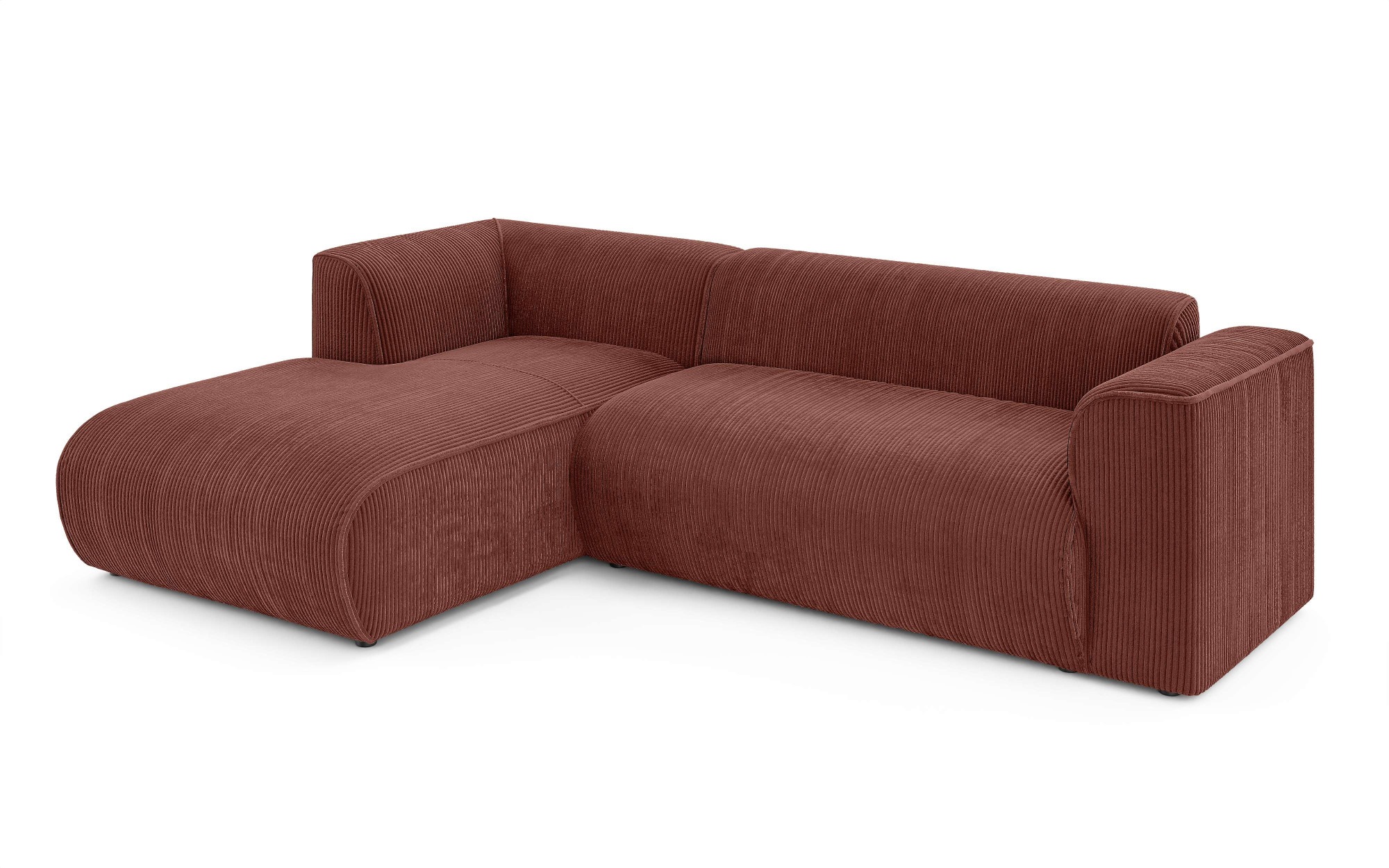 INOSIGN Ecksofa »MERID L-Form (257 cm), zeitlos & stilvolles Design,«, Aufwendig gepolstert, in Cord, Chenille und Struktur