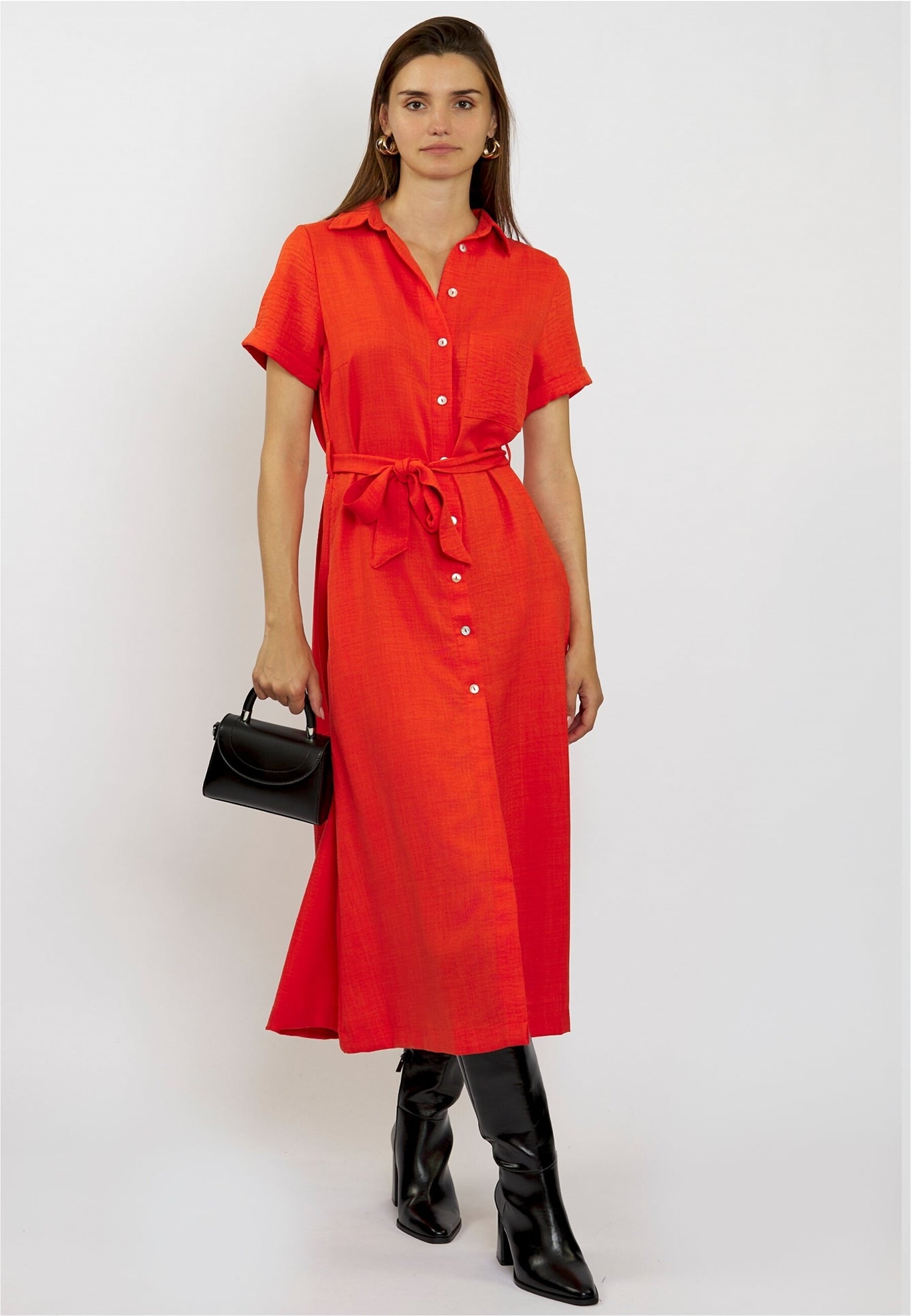 freshlions Jerseykleid »Long Button up«, mit langem Schnitt