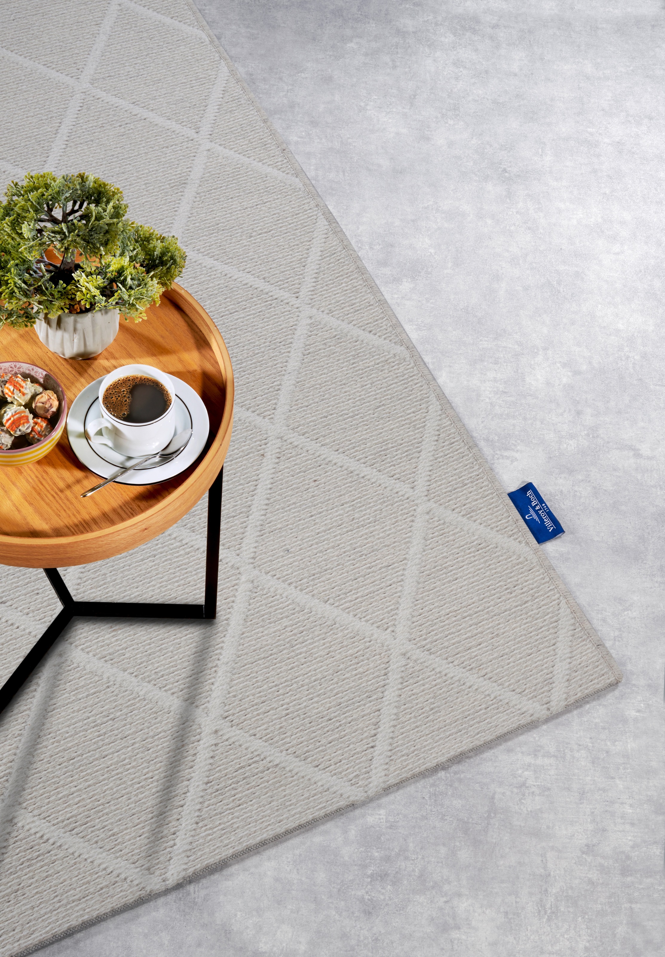 Villeroy & Boch Wollteppich »Maria«, rechteckig, 5 mm Höhe, Schurwolle, Wolle, Natur, Wohnzimmer, Schlafzimmer, Boho, Skandi
