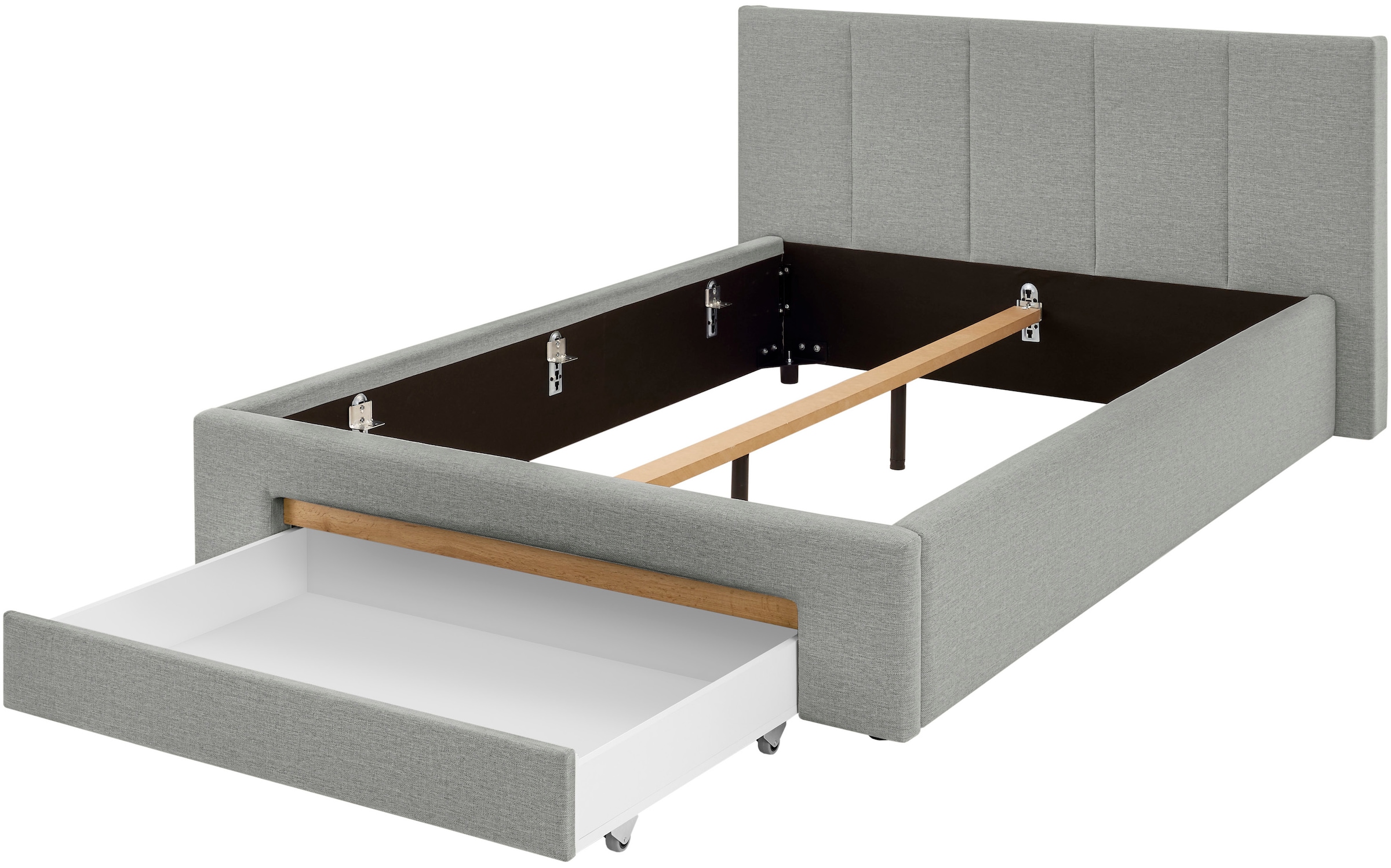 INOSIGN Polsterbett »CiTY/GiRON, Bettgestell mit Bettkasten, gepolstertes Stauraumbett«, mit Hundebett oder Stauraumschublade, Bezug Cord-oder Leinenoptik