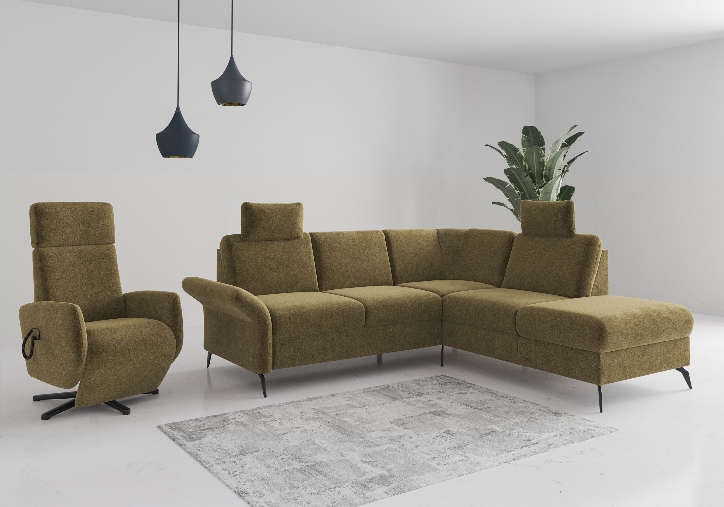 Home affaire Ecksofa »Rochelle«, wahlweise mit Bettfunktion, Bettkasten und Armteilverstellung