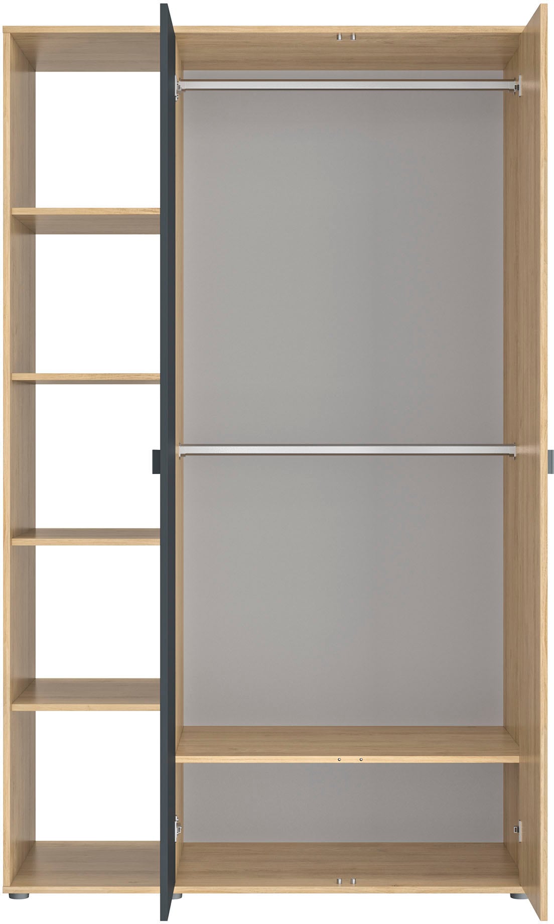 Gami Kleiderschrank »Schrank mit 2 Türen und Bibliothekseinheiten«, ein cleverer, funktionaler Schrank