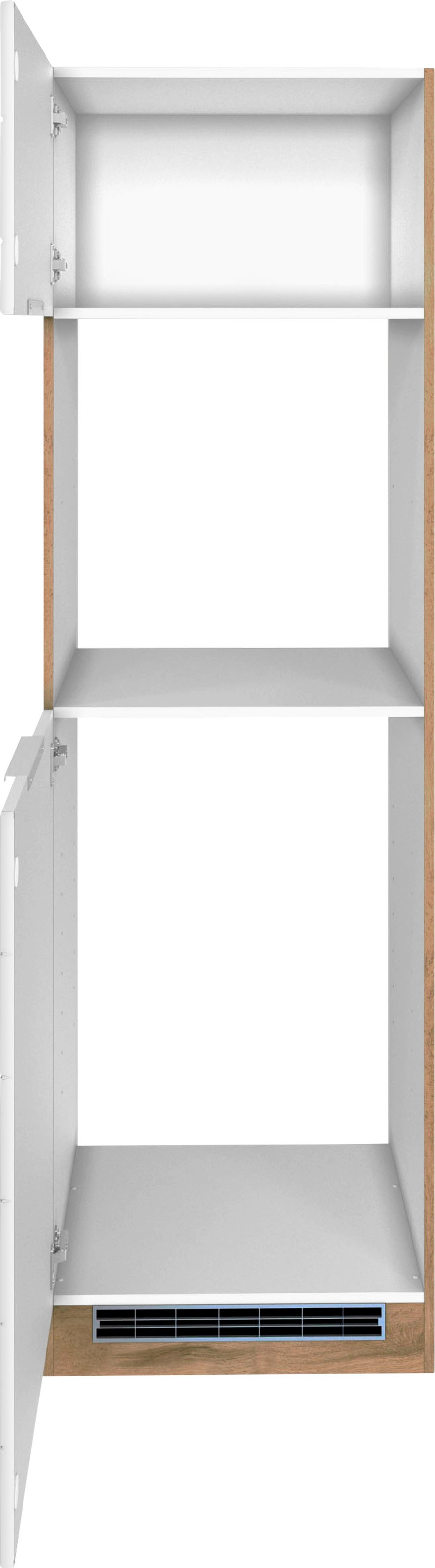 KOCHSTATION Backofen/Kühlumbauschrank »KS-Luhe«, 60 cm breit, hochwertige MDF-Fronten mit waagerechter Lisene