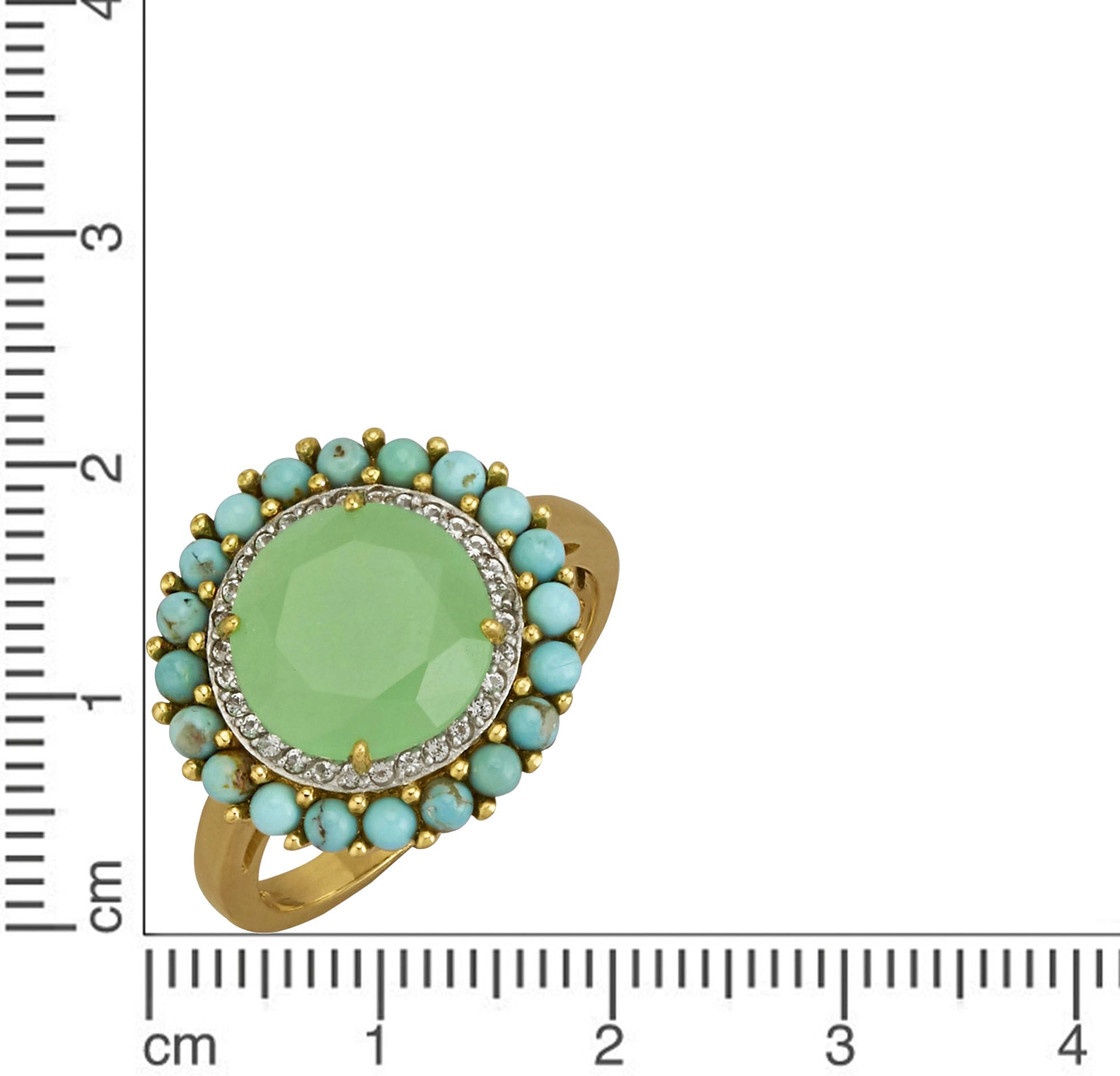 Firetti Fingerring »Schmuck Geschenk Silber 925 Damenring Ring Kreis rund«, mit Jade, Weißtopas, Türkis (behandelt)
