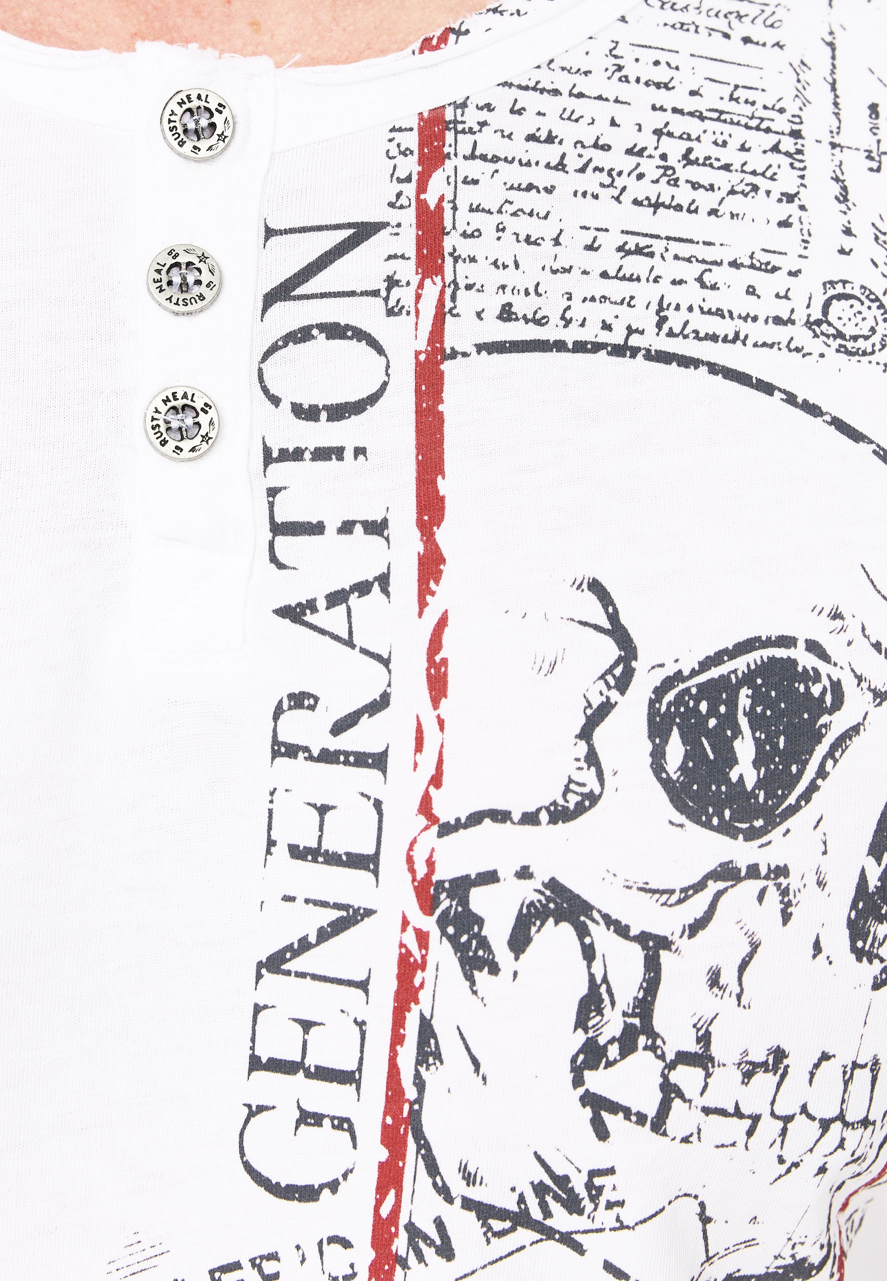 Rusty Neal T-Shirt, im Used-Look mit Allover-Print