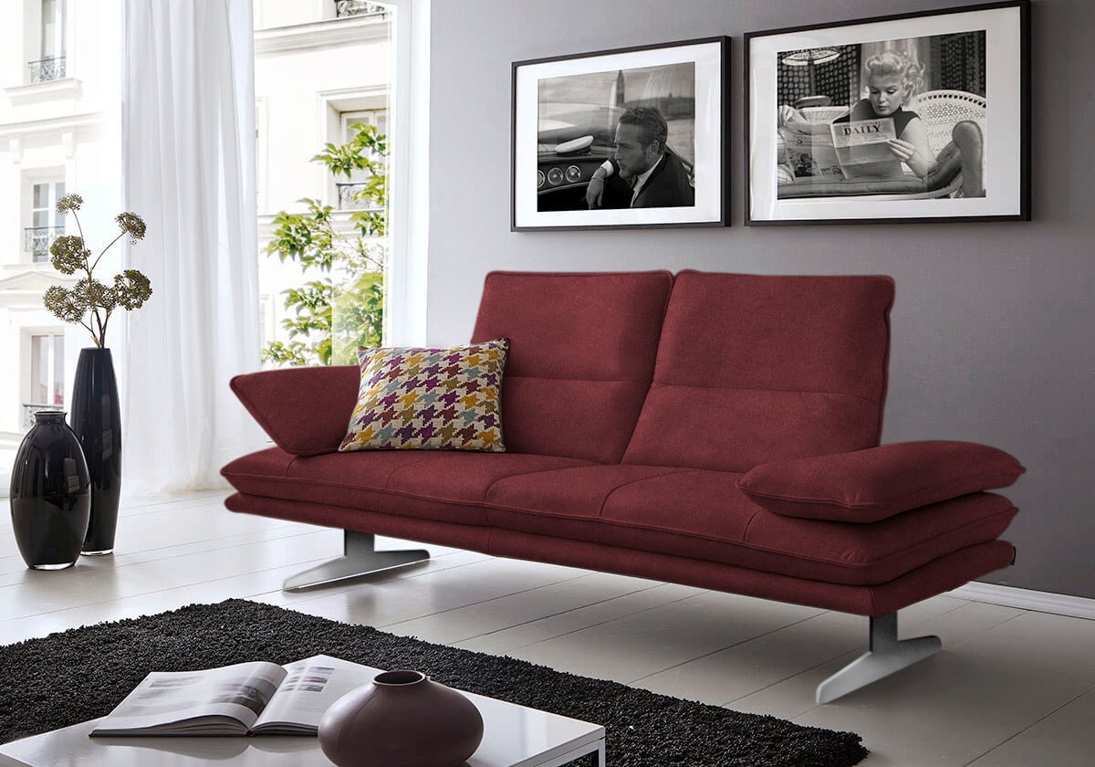 W.SCHILLIG 2-Sitzer "broadway, Designsofa mit tollem Sitzkomfort, Breite 216cm" Sitztiefenverstellung, Kopfteil- & Seitenteilverstellung, Breite 216cm