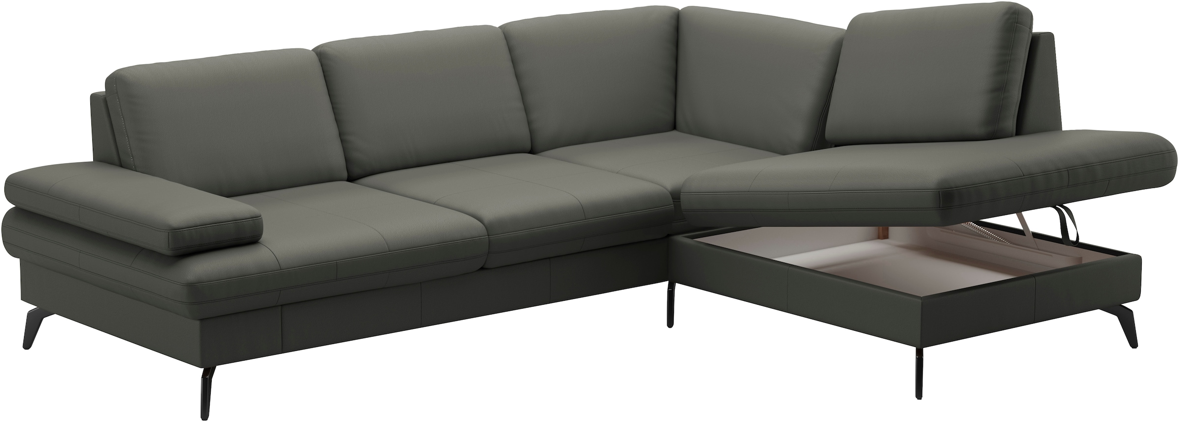 sit&more Ecksofa »Morris L-Form, inkl. Sitztiefenverstellung«, wahlweise mit Armteilverstellung, Bettfunktion & Bettkasten