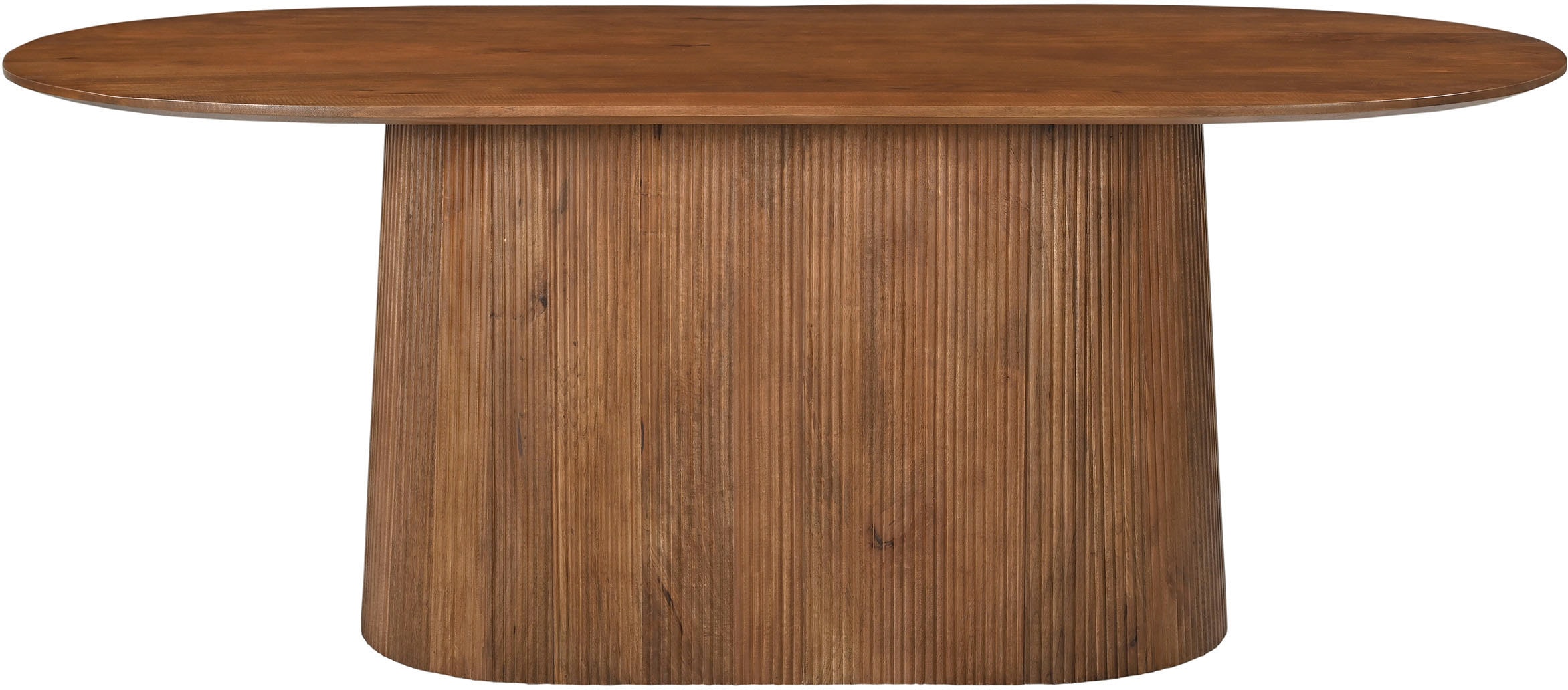 SIT Esstisch "Kapstadt oval aus Mangoholz mit Sockelfuß im Lamellendesign" Moderner Lamellen-Sockel & ovale Tischplatte aus Mangoholz