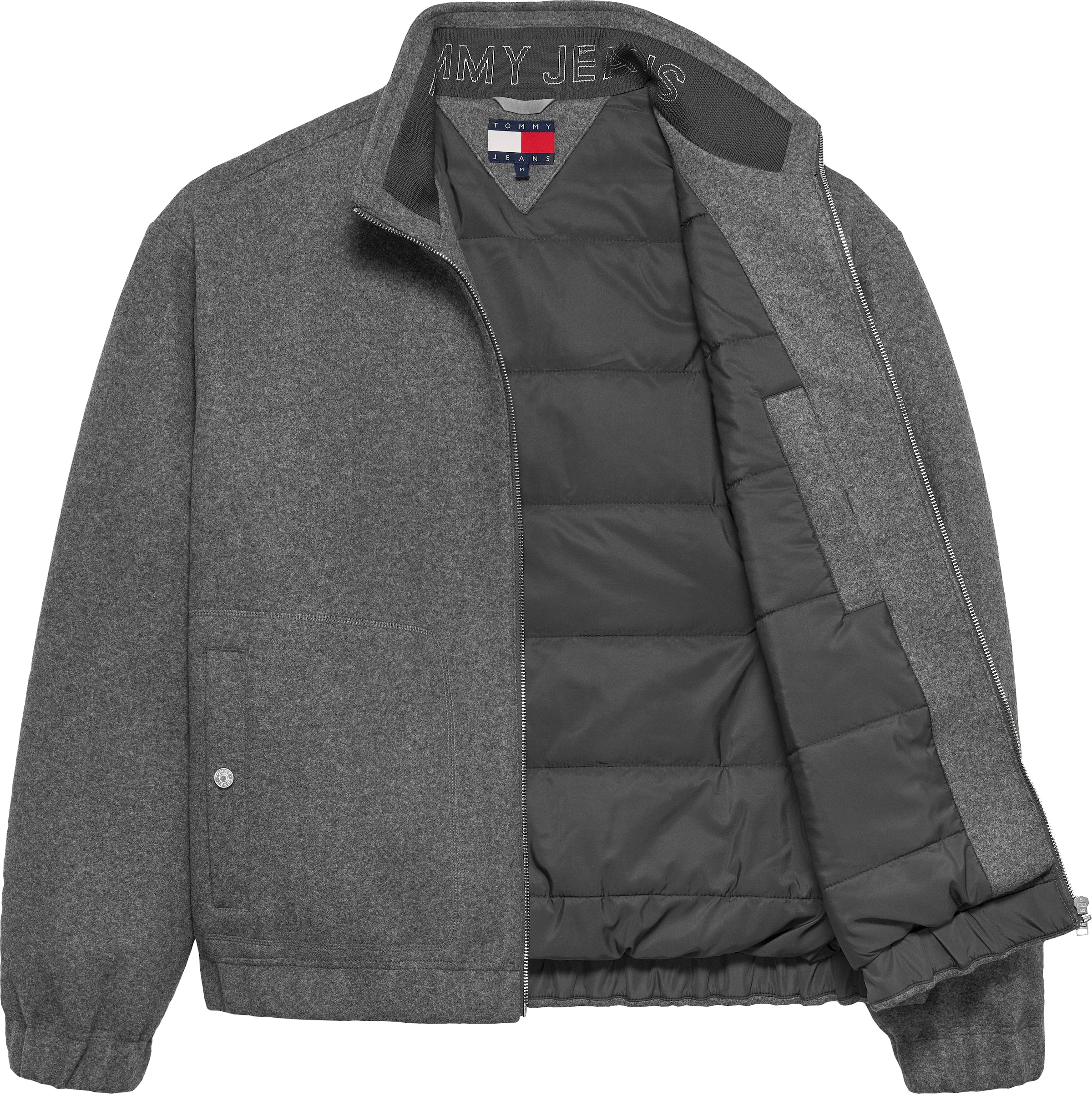 Tommy Jeans Fleecejacke »TJM ESSENTIAL WOOL PADDED« relaxed fit, Stehkragen