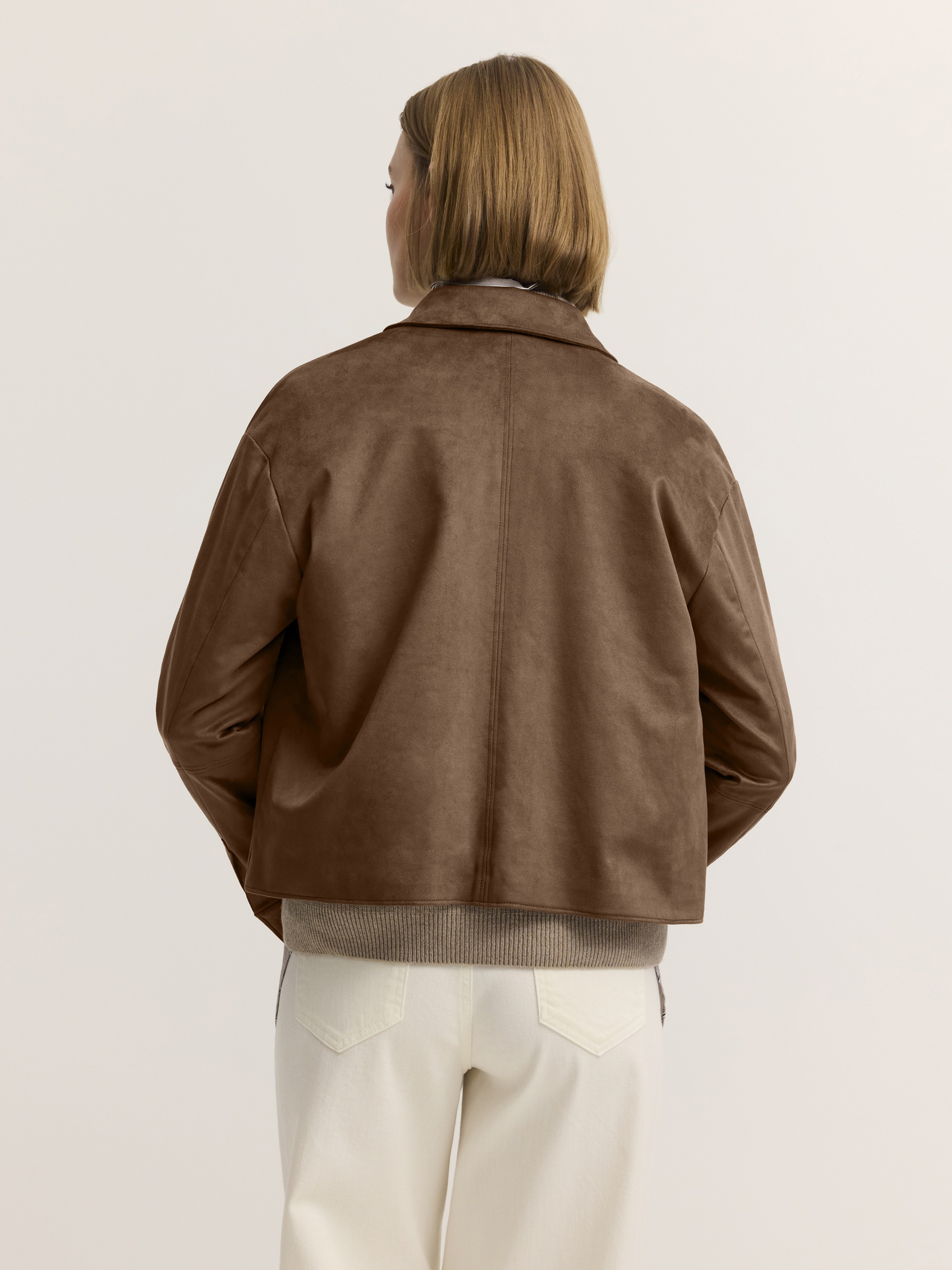 bugatti Kurzjacke »Regular Fit« Regular Fit Veloursleder-Optik Hemdjacke