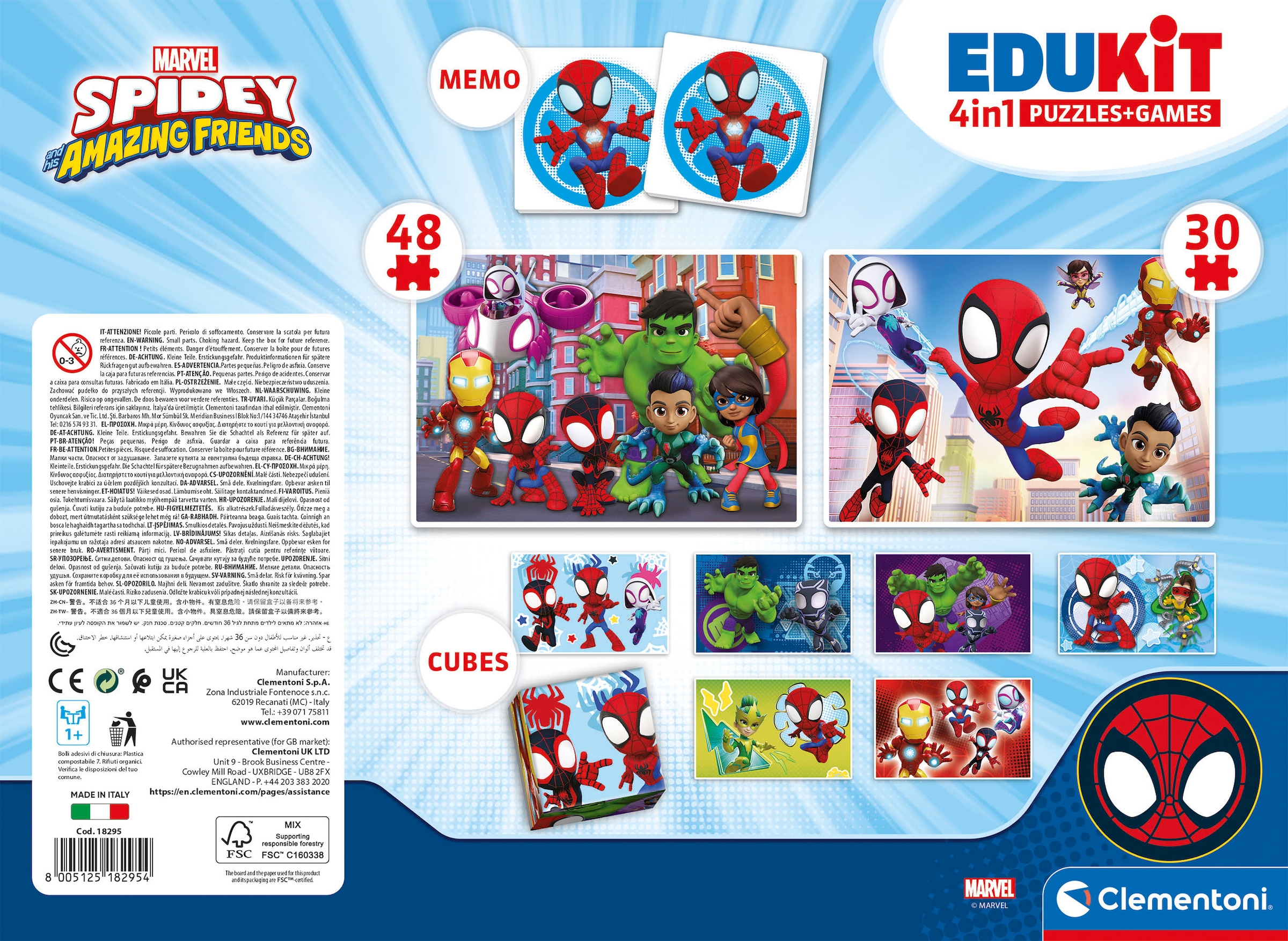 Clementoni® Puzzle »Edukit, 4n1, Spidey und seine Freunde«, Made in Europe
