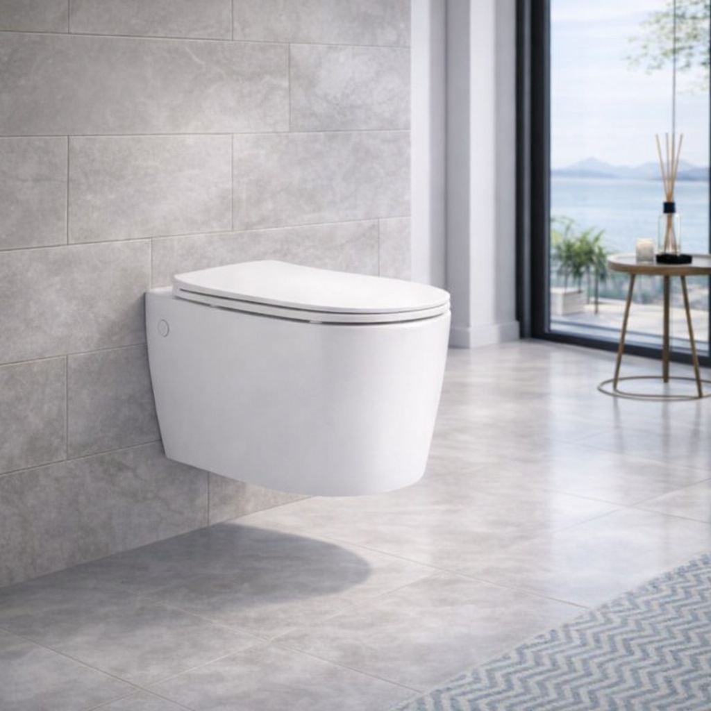 welltime Tiefspül-WC "Vigo" spülrandlose Toilette aus Sanitärkeramik, inkl. WC-Sitz mit Softclose