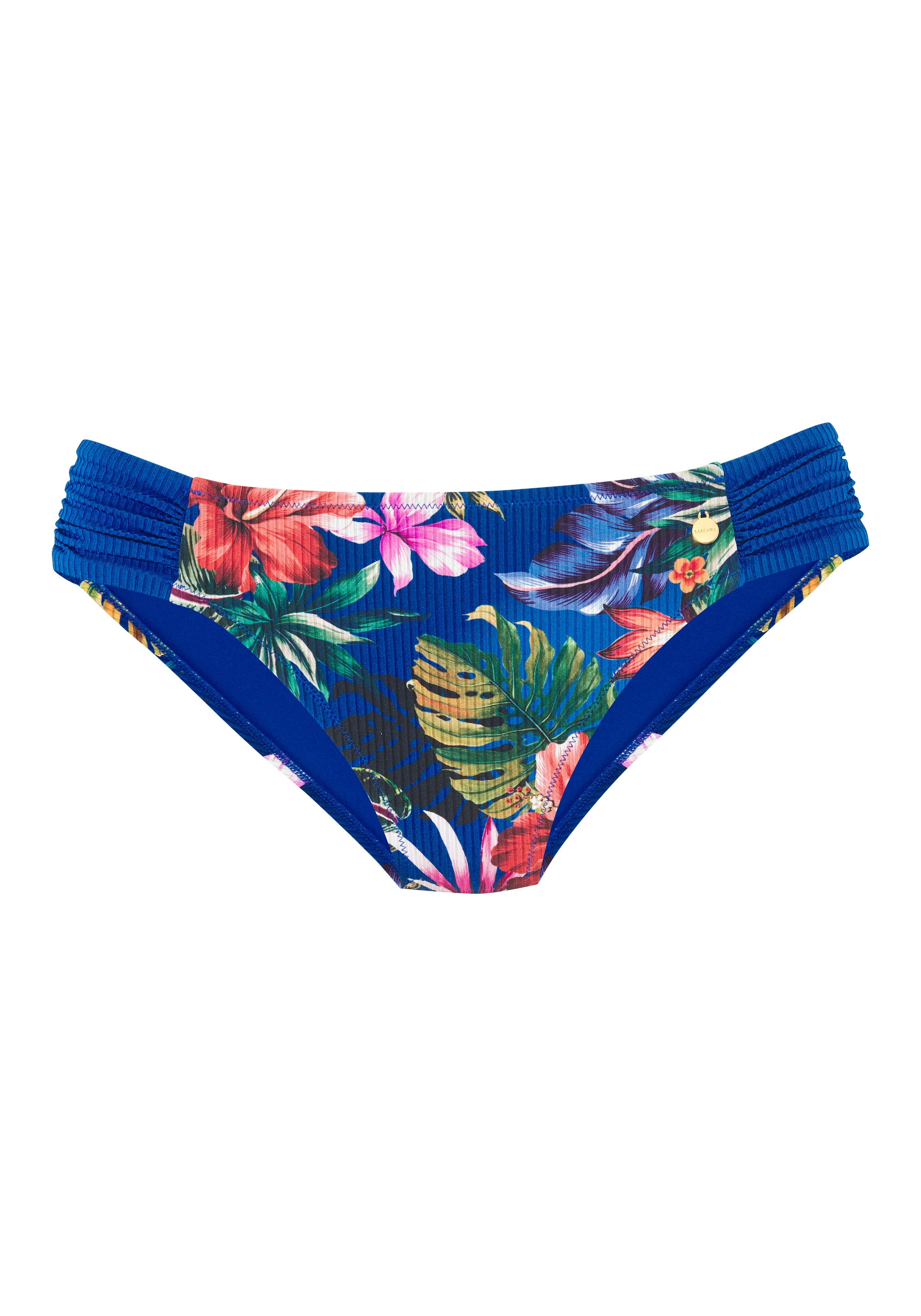 LASCANA Bikini-Hose »Meeri« mit seitlich gerafften Einsätzen und leicht glänzender Rippware