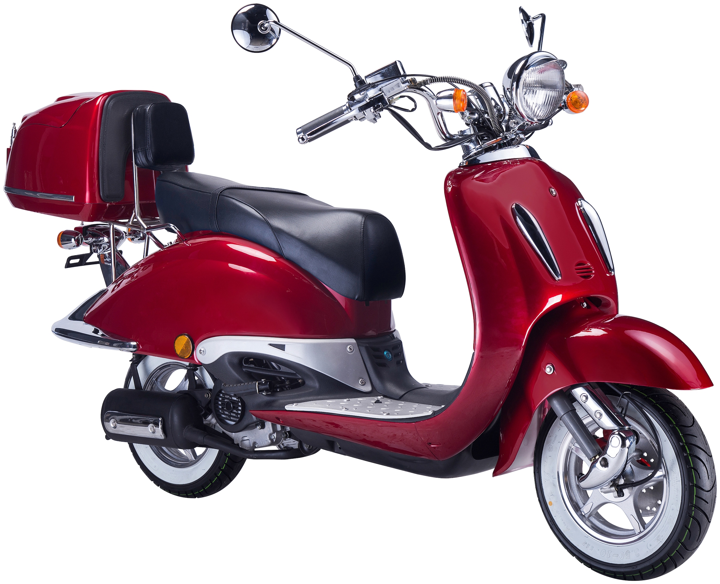 GT UNION Motorroller "Strada 45", 45 km/hrot, schwarz, Motorroller, Luftgekühlter Motor