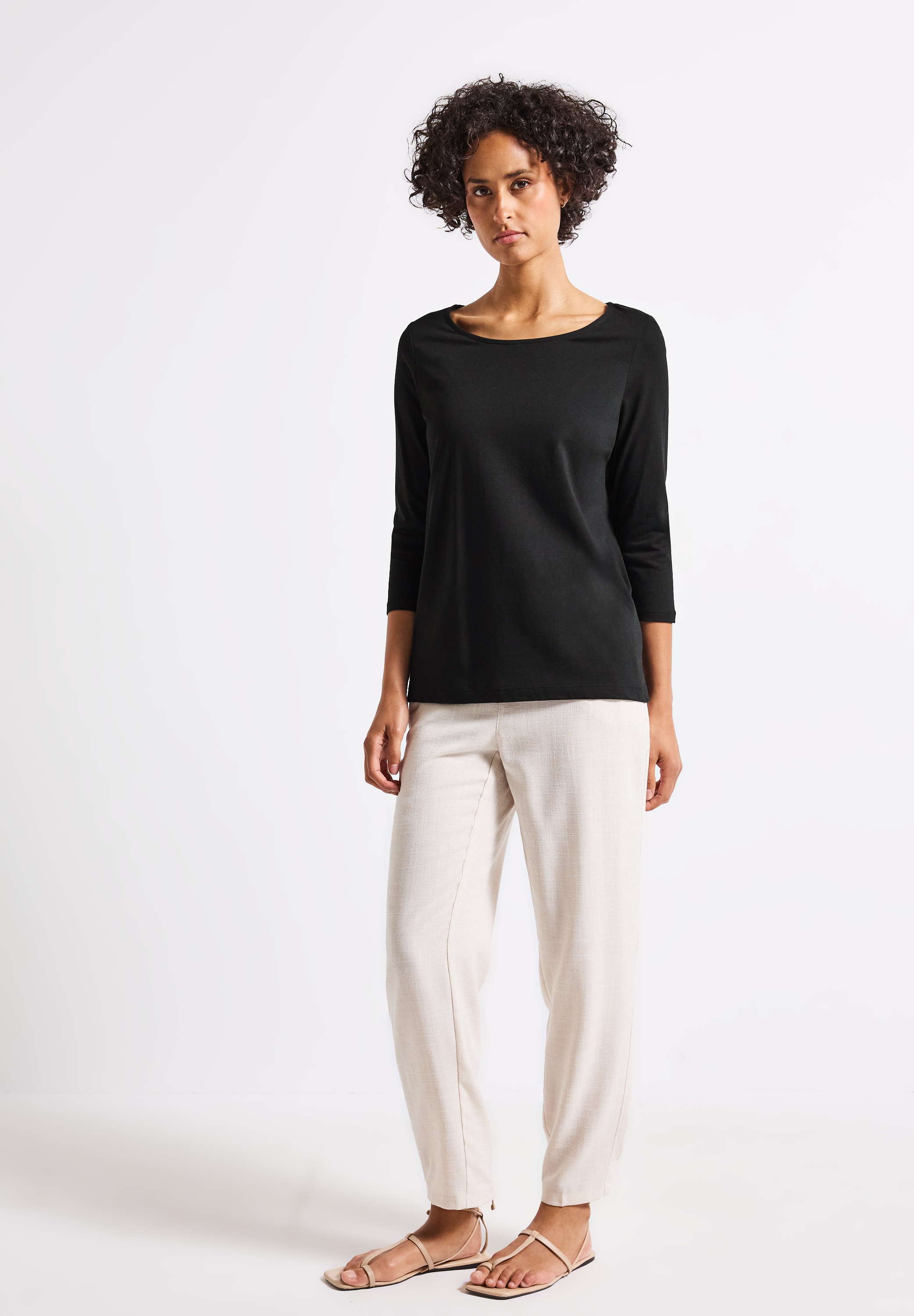 STREET ONE Langarmshirt, aus Baumwolle mit Stretchante