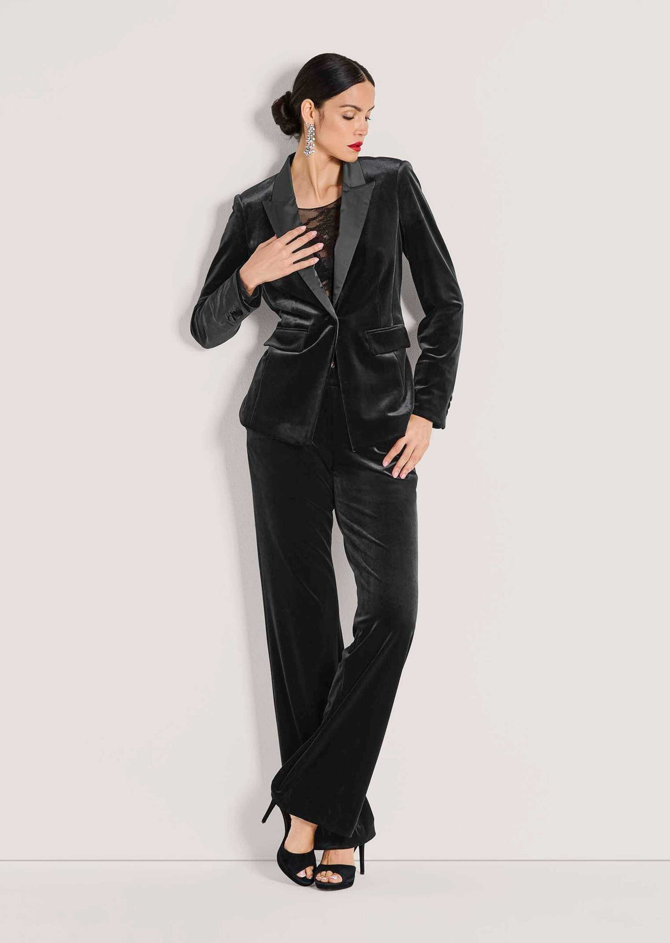 MADELEINE Longblazer »Samtjacke Samtblazer mit Reverskragen«