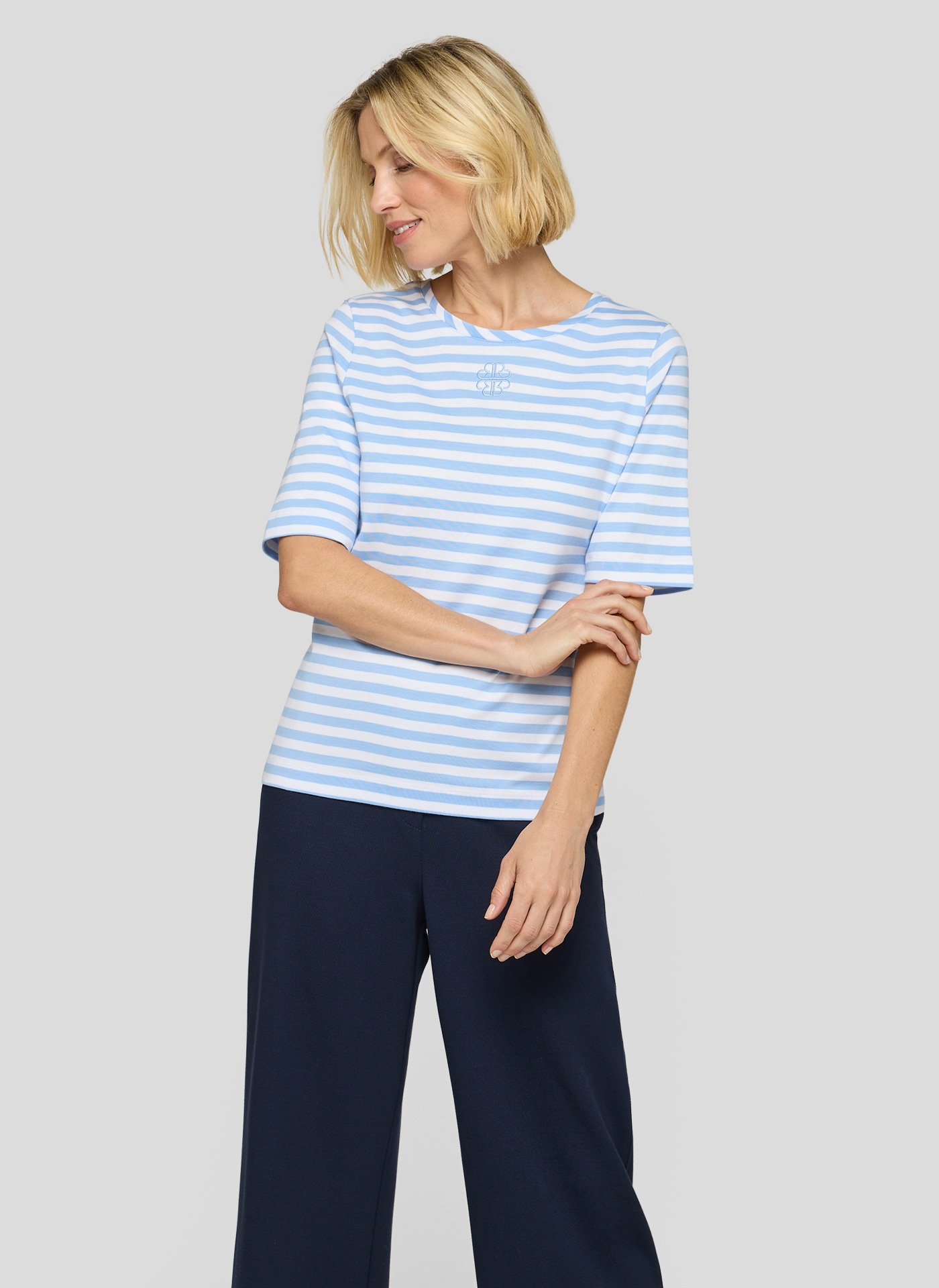 Print-Shirt RABE "T-Shirt", Damen, Gr. 46, hellblau, 100%Baumwolle, tailliert, Shirts