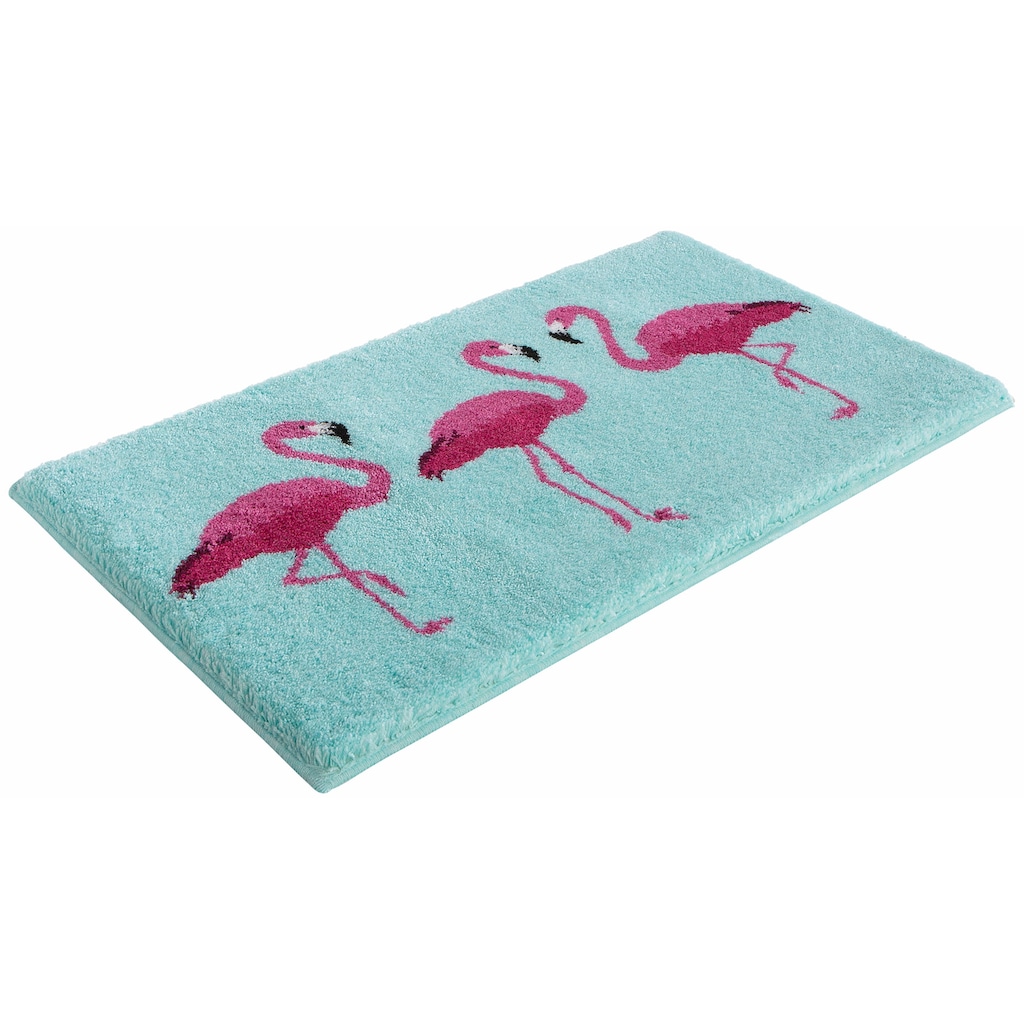 Grund Badematte »Flamingos«, Höhe 20 mm, rutschhemmend beschichtet, fußbodenheizungsgeeignet