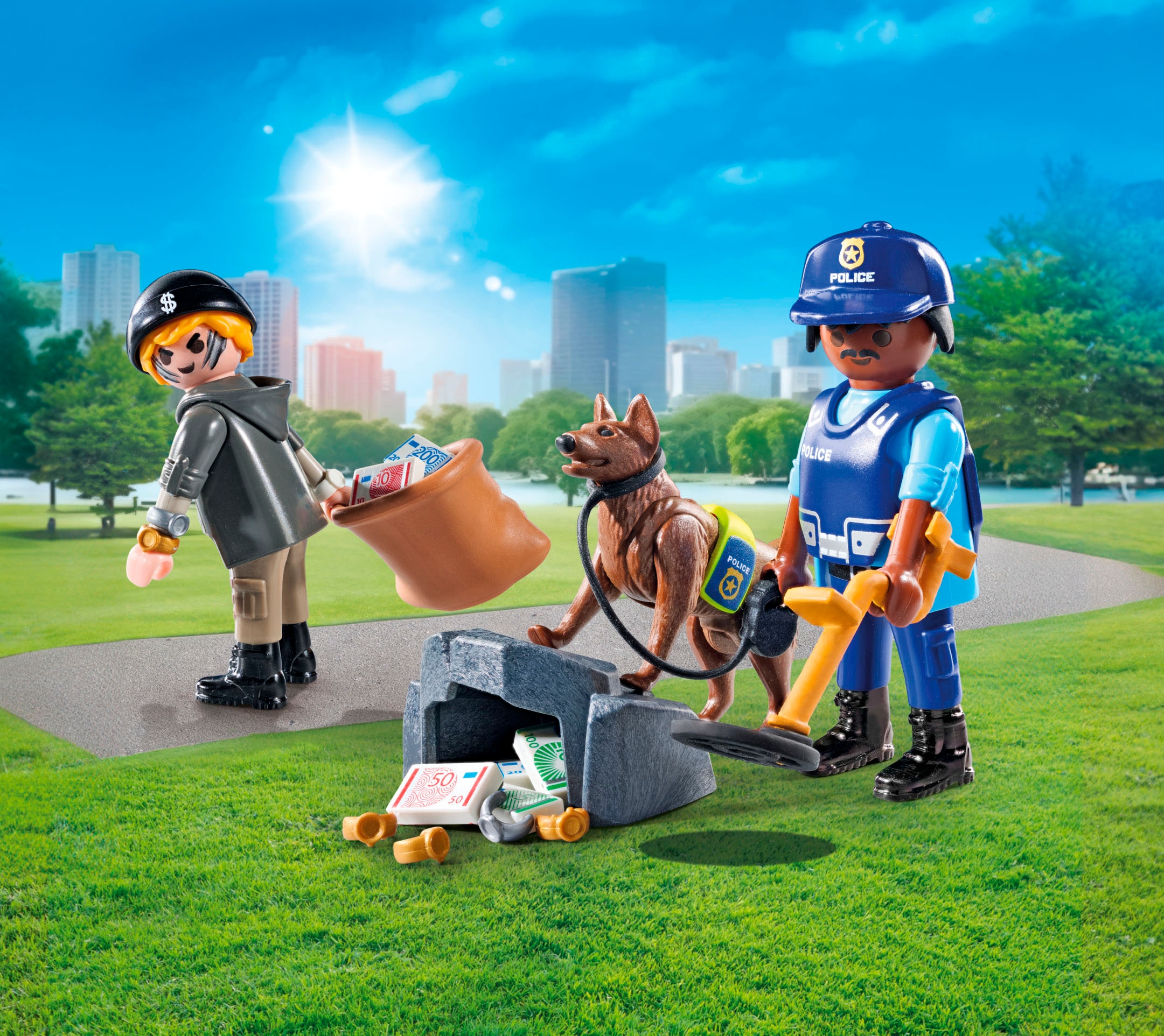 Playmobil® Konstruktions-Spielset »Spurensuche mit Hund (71731), Playmobil Action Heroes«, (27 St.)