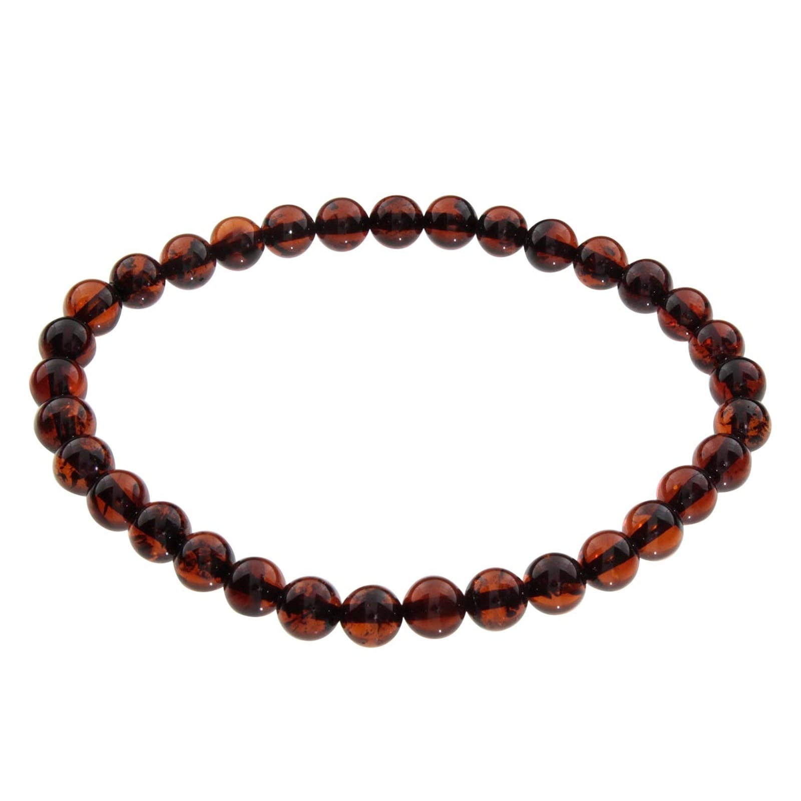 Armband OSTSEE-SCHMUCK "- Kugel 6 mm - Bernstein -" Gr. 19, braun (bernsteinfarben, braun), Armbänder, Damen, Bernstein, Armband