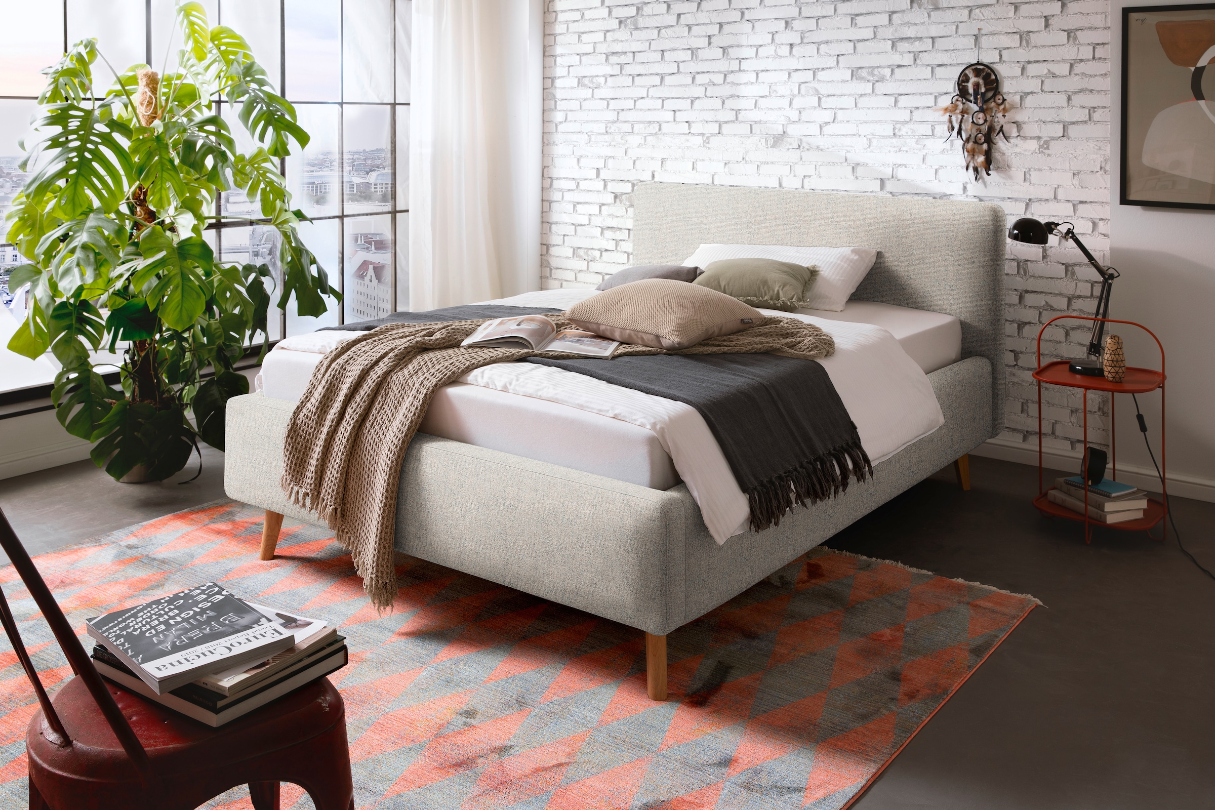meise.möbel Polsterbett »MATTIS, Bett wahlweise mit Bettkasten, Strukturstoff Multicolor« Liegeflächen: 120x200cm, 140x200cm, 160x200cm & 180x200cm