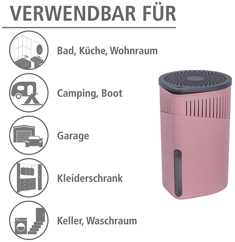 WENKO Luftentfeuchter »Modell Drop«, für 80 m³ Räume, Tank 1,6 l, mit 2 x 1000 g Entfeuchter-Blöcken