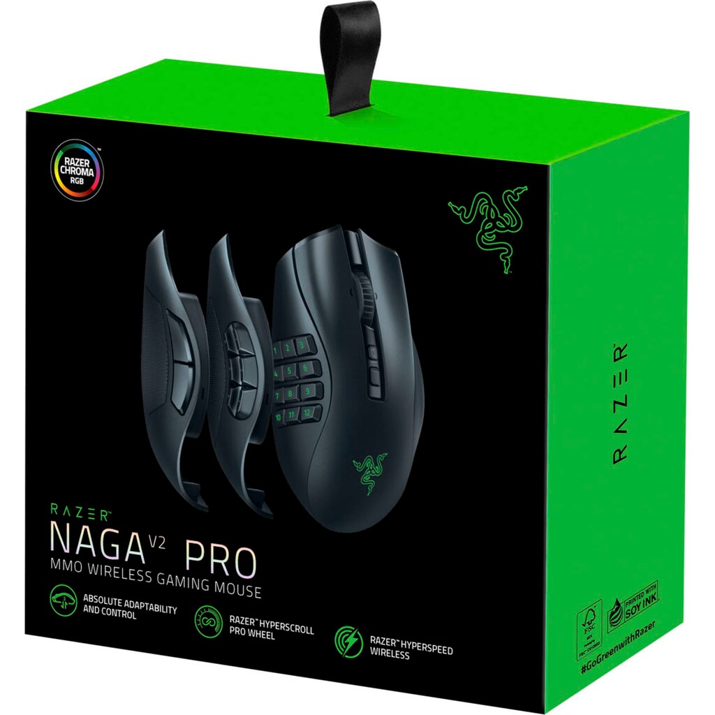 RAZER Gaming-Maus »Naga V2 Pro«, Bluetooth-RF Wireless-kabelgebunden