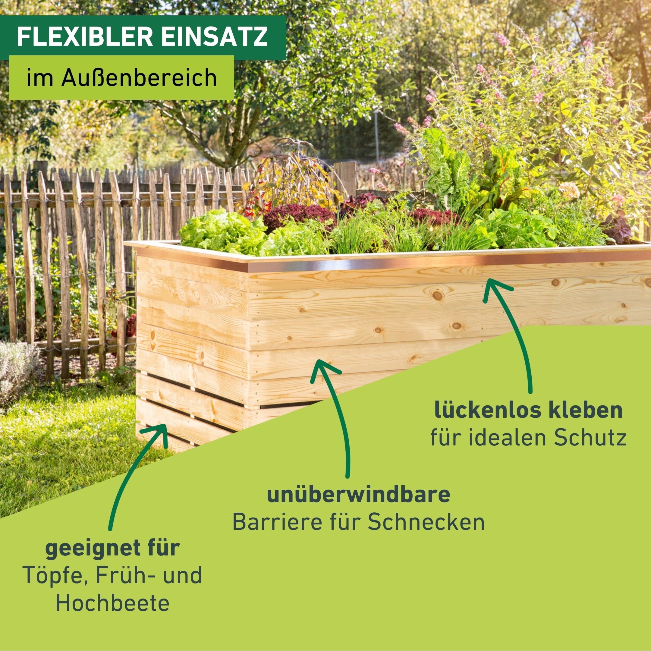 Windhager Schneckenkante »aus Kupfer, Schnecken Abwehrband für Hochbeete und Pflanztöpfe« Schneckenschutz Tape, erhältlich in 5 x 3 cm oder 5 cm x 6 m