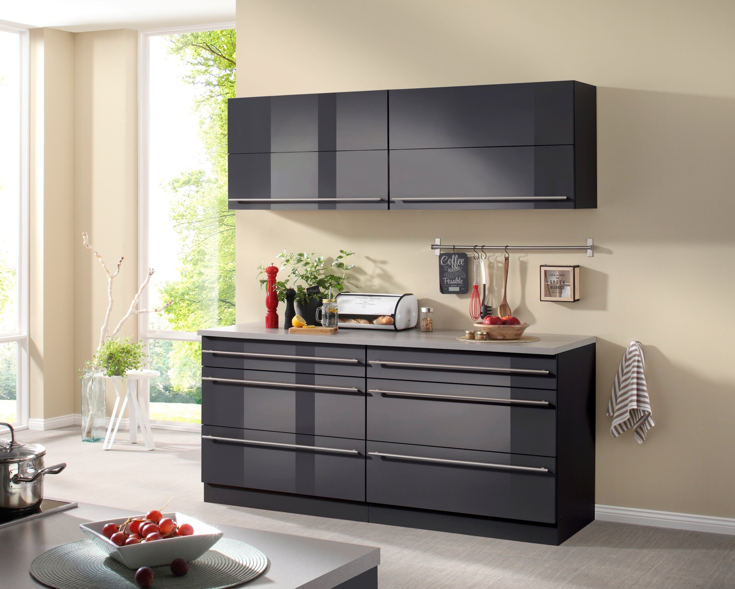 wiho Küchen Küche »Chicago« ohne E-Geräte, Gesamtbreite 180 cm