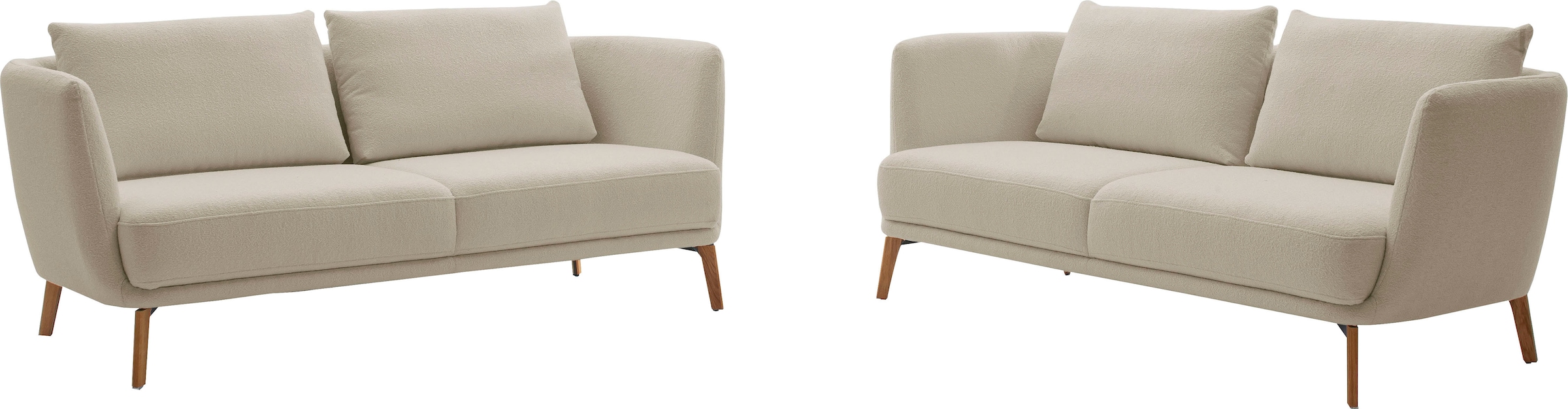 SCHÖNER WOHNEN-Kollektion 3-Sitzer »Pearl - 5 Jahre Hersteller-Garantie, auch in Bouclé«, Maße (B/H/T): 210/71/91 cm, Füße Massivholz