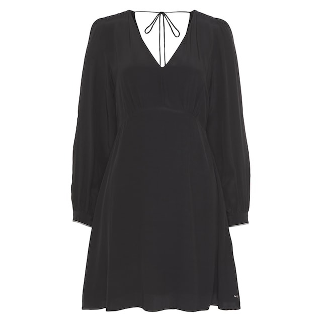 Tommy Hilfiger Blusenkleid »FLUID SOLID SHORT V-NECK DRESS«, mit V-Ausschnitt  vorne & hinten für bestellen | BAUR