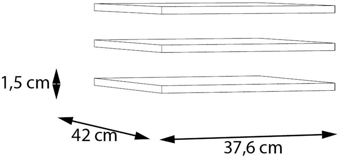 FORTE Einlegeboden 3 Stk. tlg. 3er Set Einlegeboden, variable Positionierung, Textilstruktur