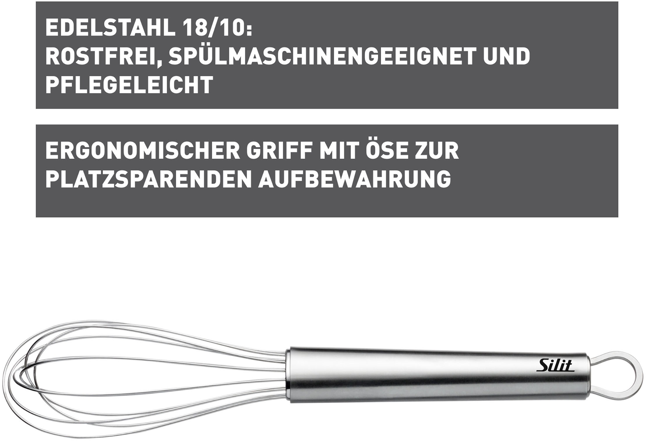 Silit Schneebesen »Classic Line«, (1 tlg.), Ballonform, Aufhängeöse, spülmaschinengeeignet