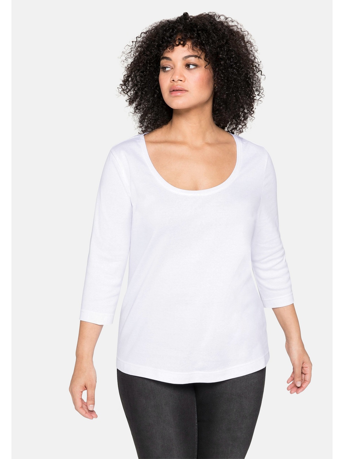 Sheego 3/4-Arm-Shirt »Große Größen«, aus kaufen reiner Baumwolle BAUR für 
