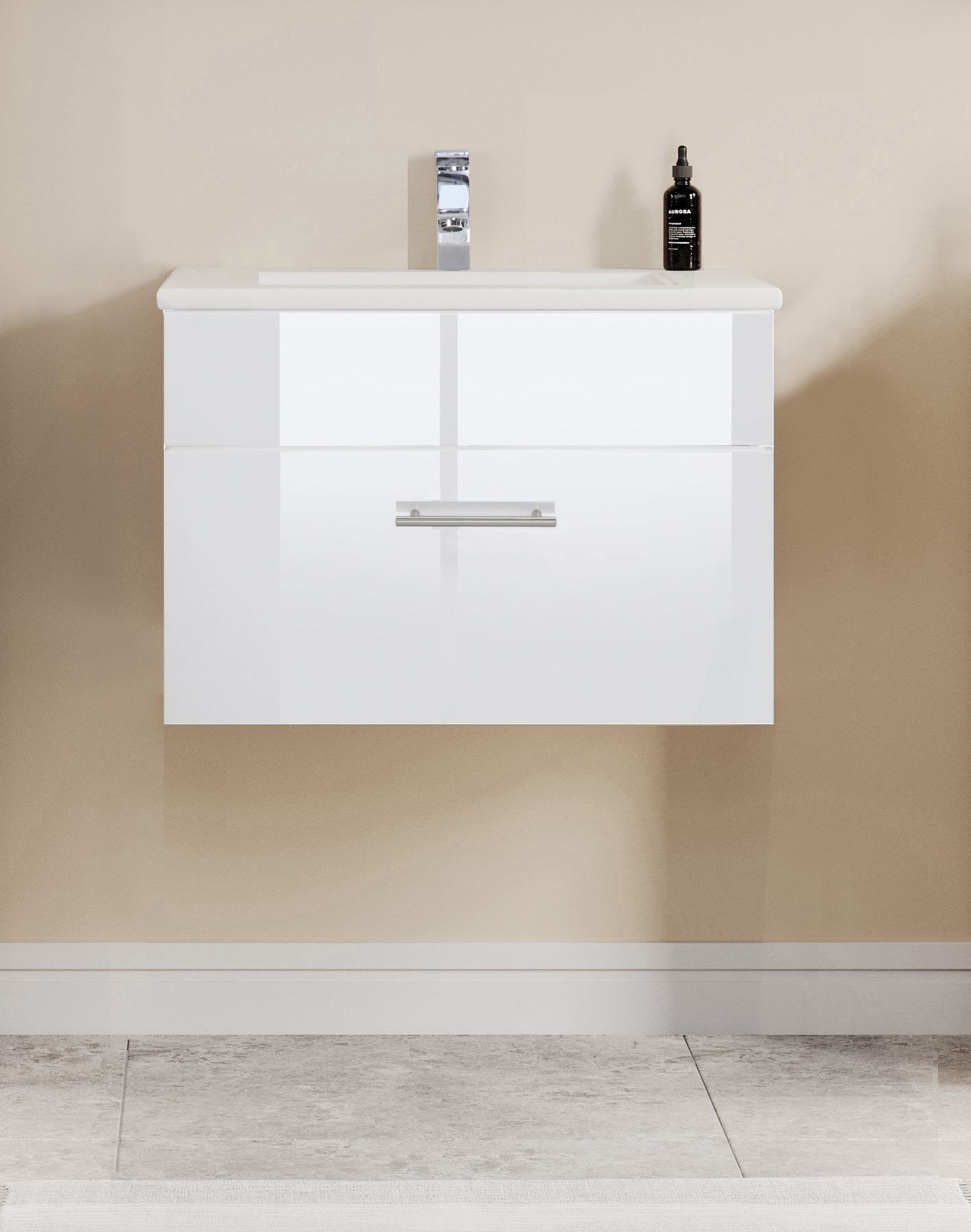 welltime Waschtisch "Trento Light, 60cm, 80cm, 100cm, Keramik-Auflagebecken günstig online kaufen