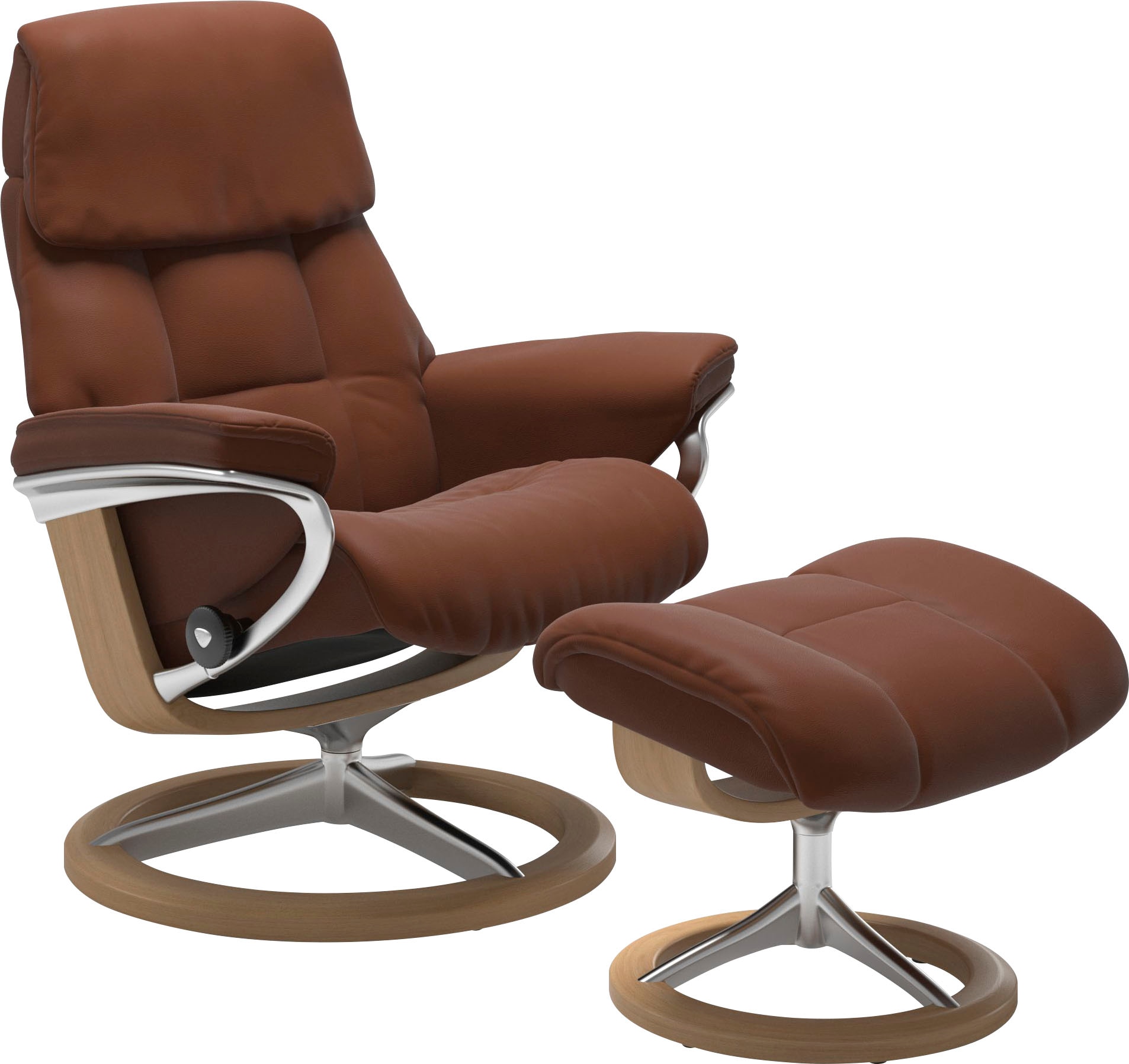 Stressless Relaxsessel "Ruby" mit Signature Base, Größe M, Gestell Eiche, Wenge, Braun & Schwarz