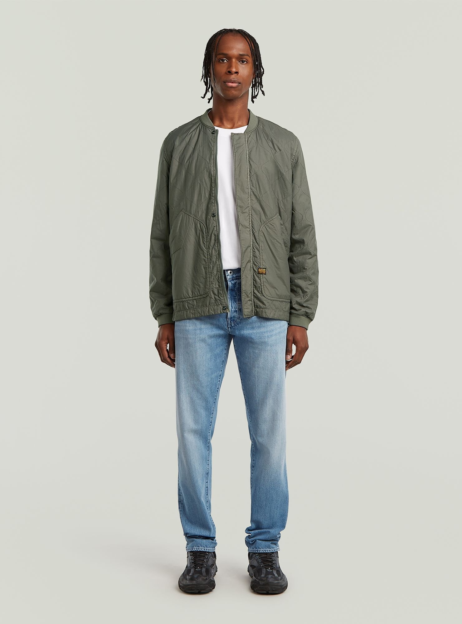 Outdoorjacke G-STAR "Light Padded Quilted Jacke", Herren, Gr. M, gs grau gd, Obermaterial: 100% Polyimid, Jacken Outdoorjacke 2