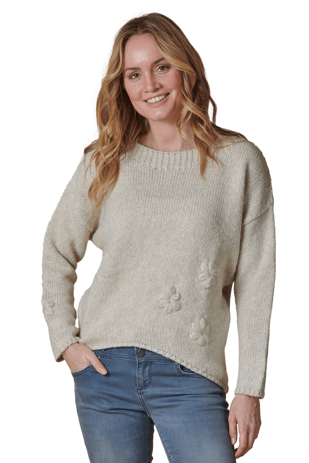 Zhrill Strickpullover "NINA", mit gestrickten Blumen günstig online kaufen