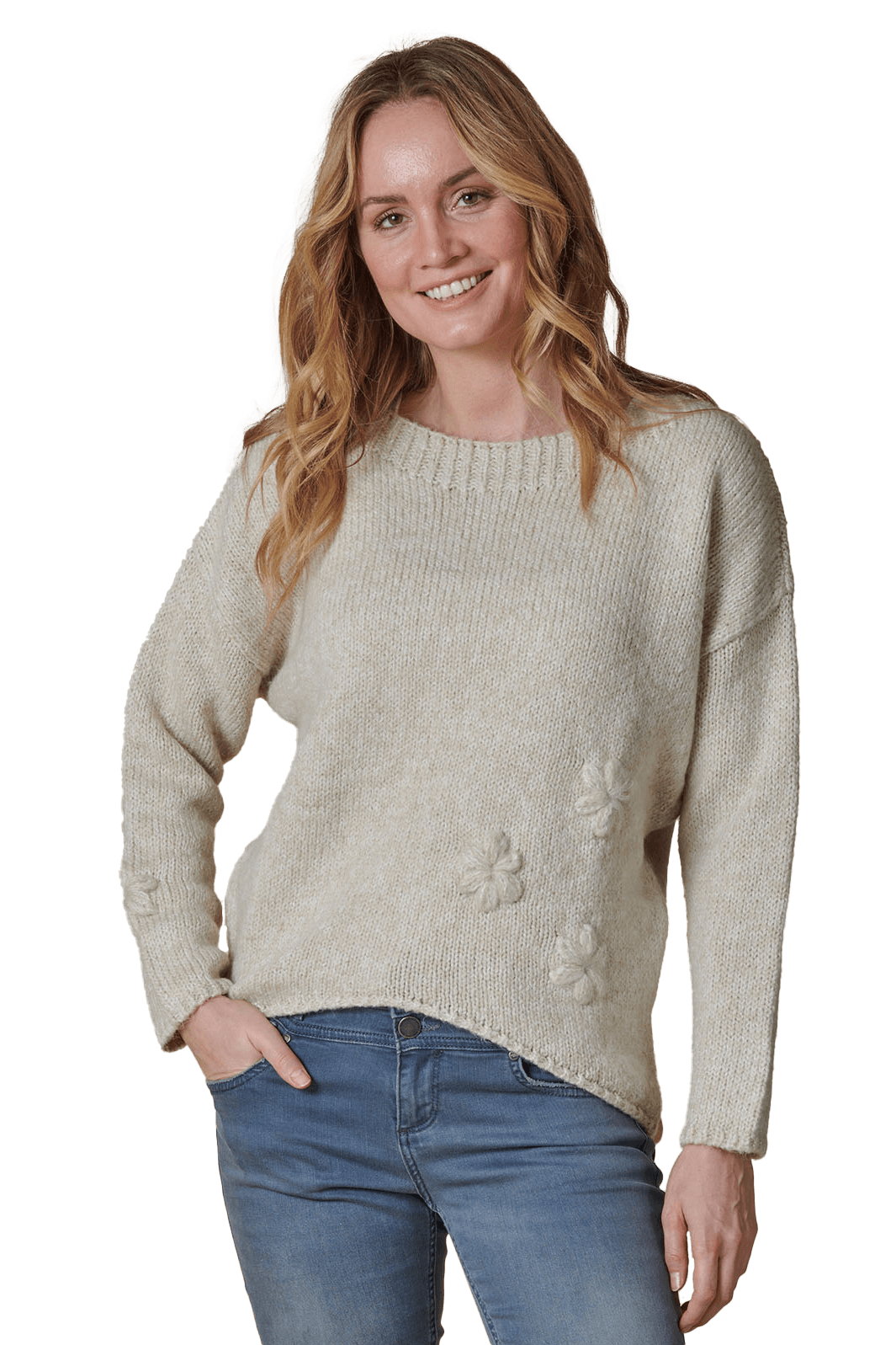 Zhrill Strickpullover "ZHNINA" mit gestrickten Blumen günstig online kaufen