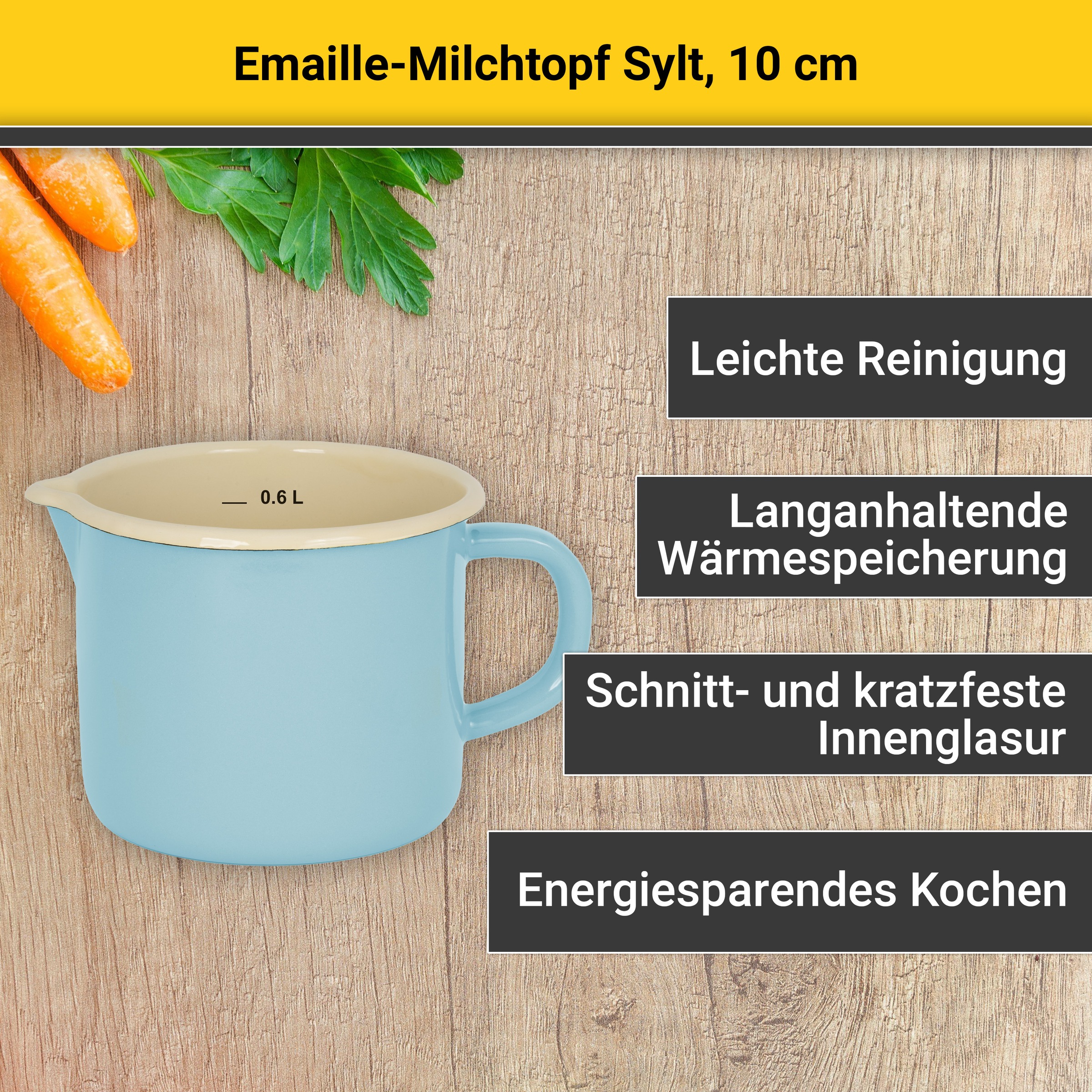 Krüger Milchtopf »Sylt«, Emaille, (1 tlg.), Induktion