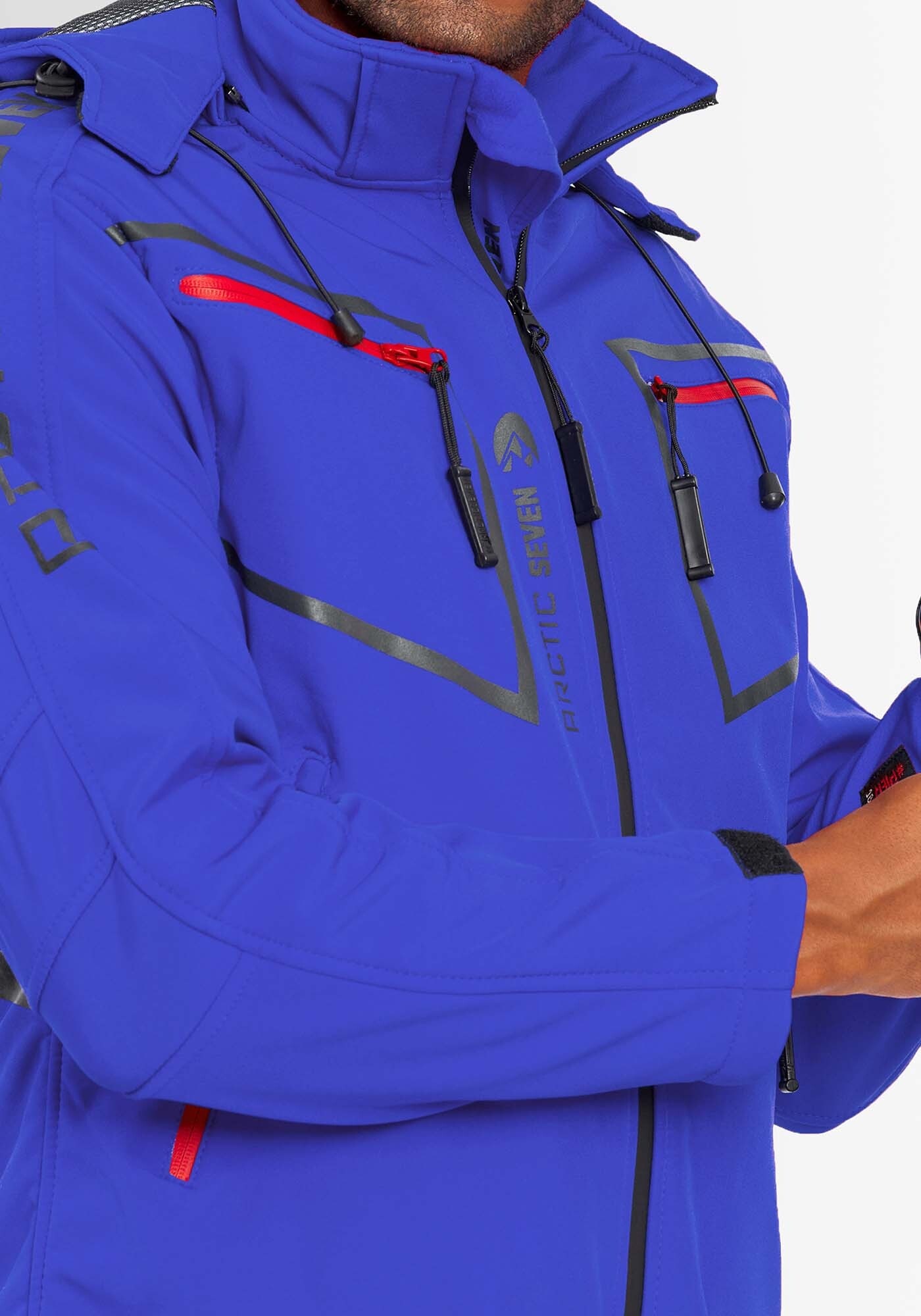 Arctic Seven Softshelljacke »ASPierr« sportliche Outdoor Funktionsjacke mit abnehmbarer Kapuze